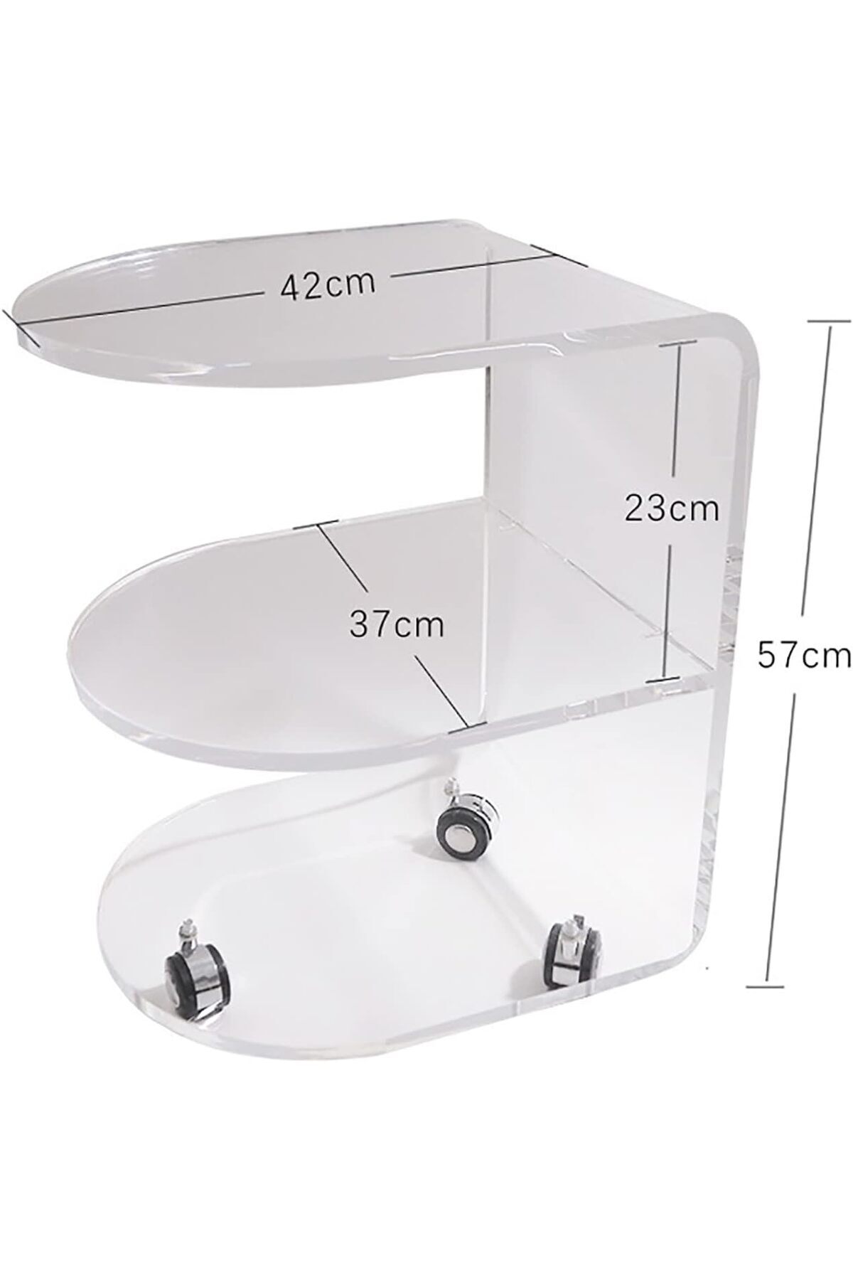 Slasa-Transparent Acrylic Shelf with Multi-Layers, Side Table for Sofa Storage and Home Tea Cart 3