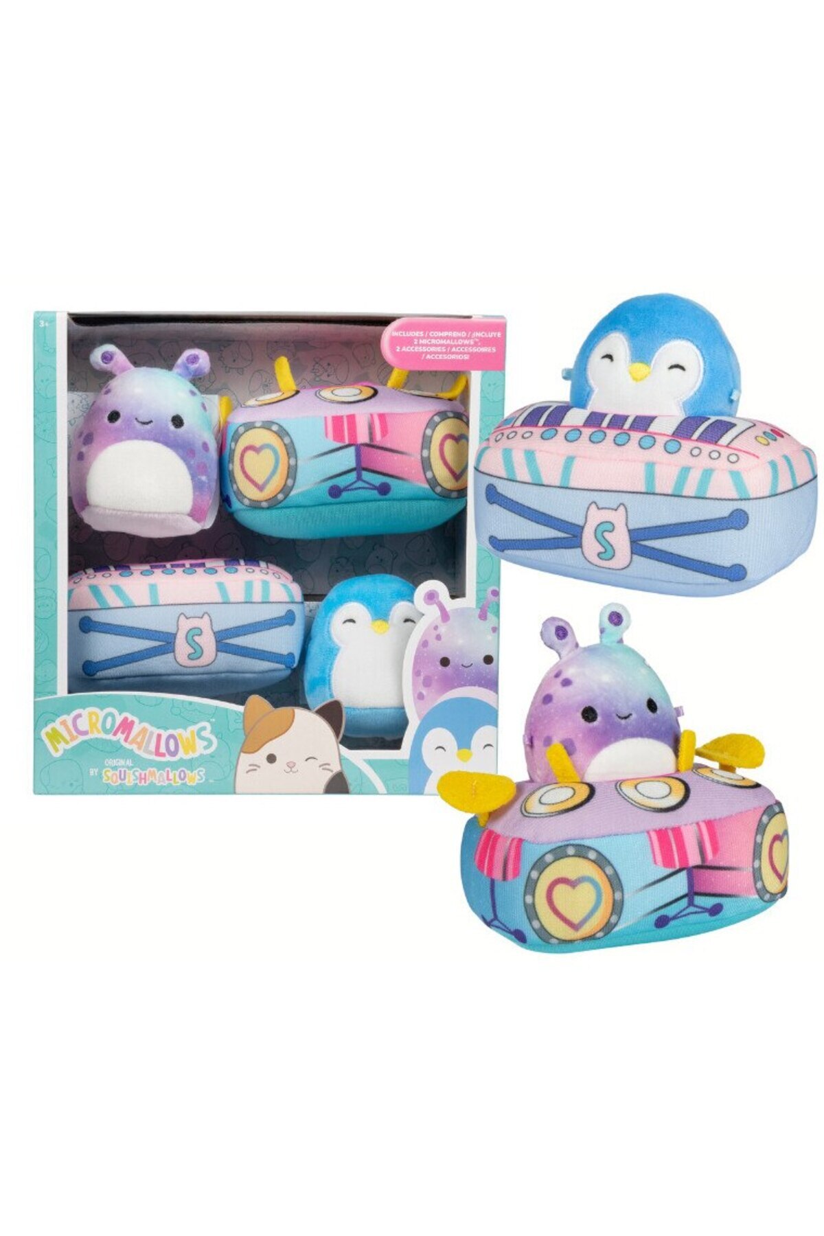 Jazwares-Set Jucarii de Plus Micromallows, 2pack, 6cm, Multicolor 5