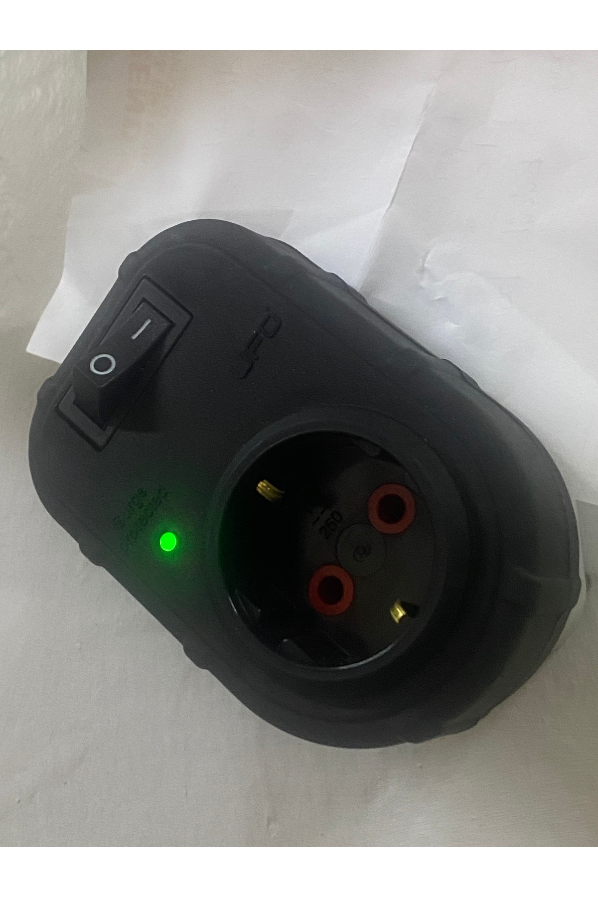 UFO-Current Protected Socket with Switch Black Color (Thermal 3000 Watt Shock Protected First Class Quality 3