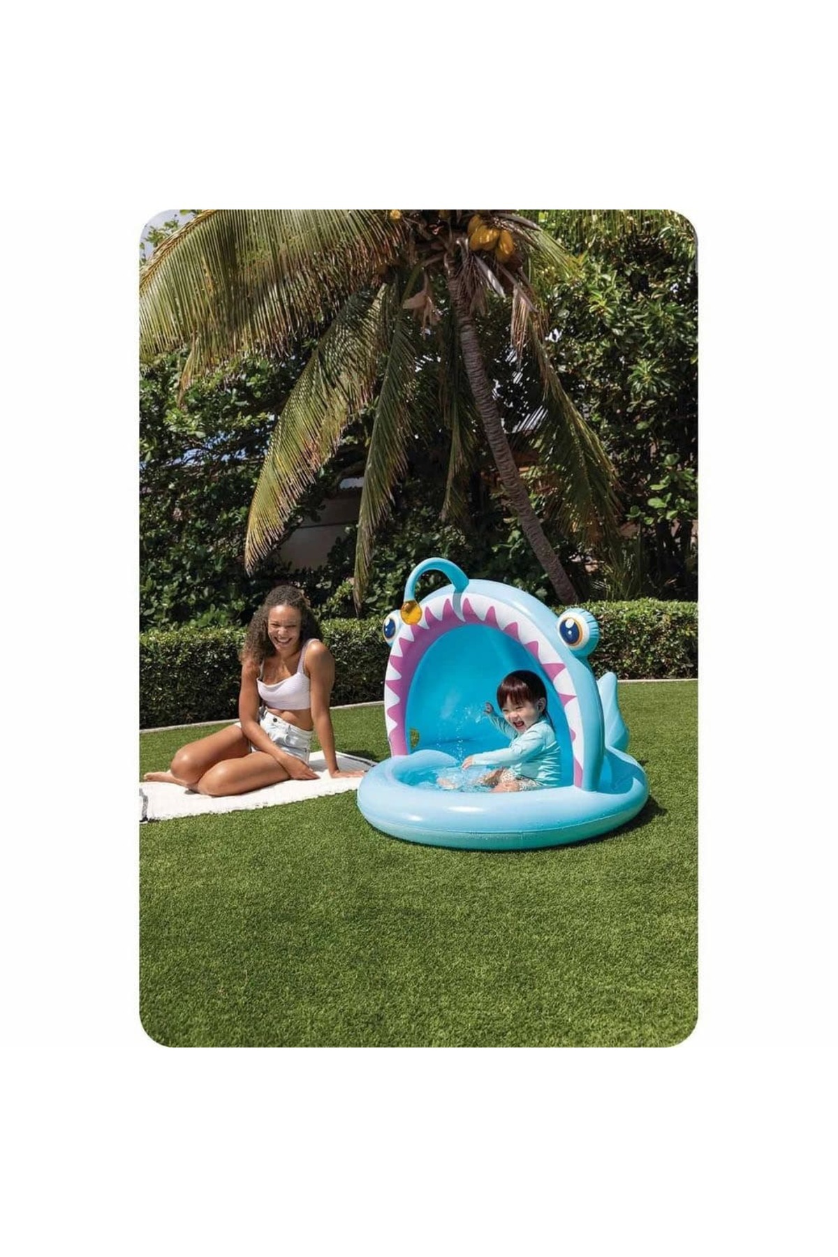 Intex-Intex inflatable pool for children, with soft base and built-in roof, made of PVC, in the shape of a... 5