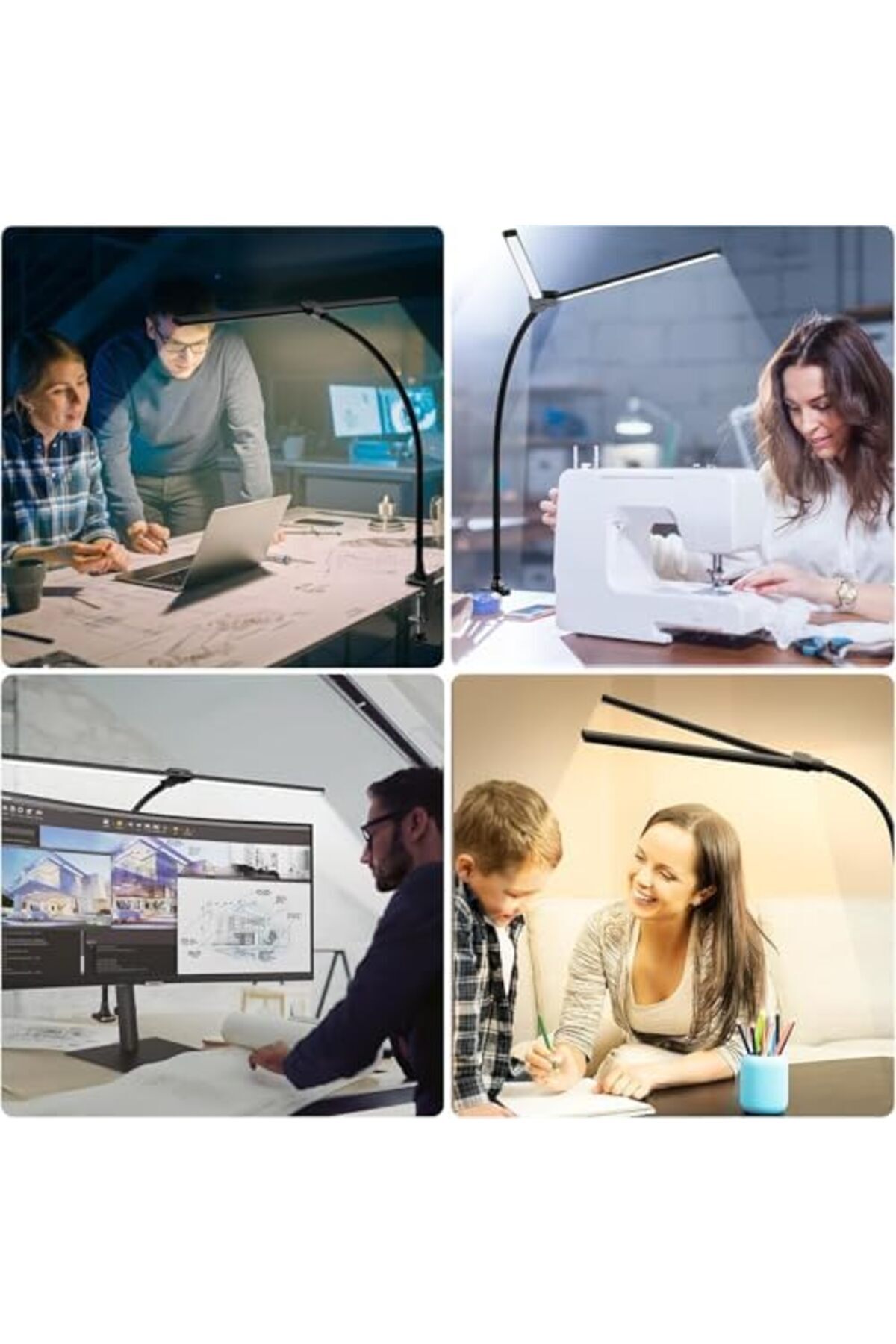 Generic-CENXI Led Desk Lamps, Eye Care Architect Light with Clamp, Smart Double Head Computer Monitor Table 8