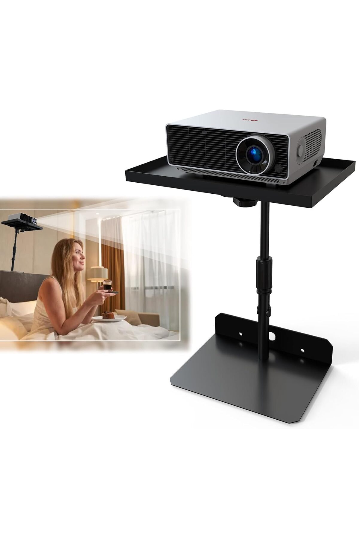 genernic-CENXI Projector Stand, Height Adjustable, Hidden Shelf Desktop No Drilling 1