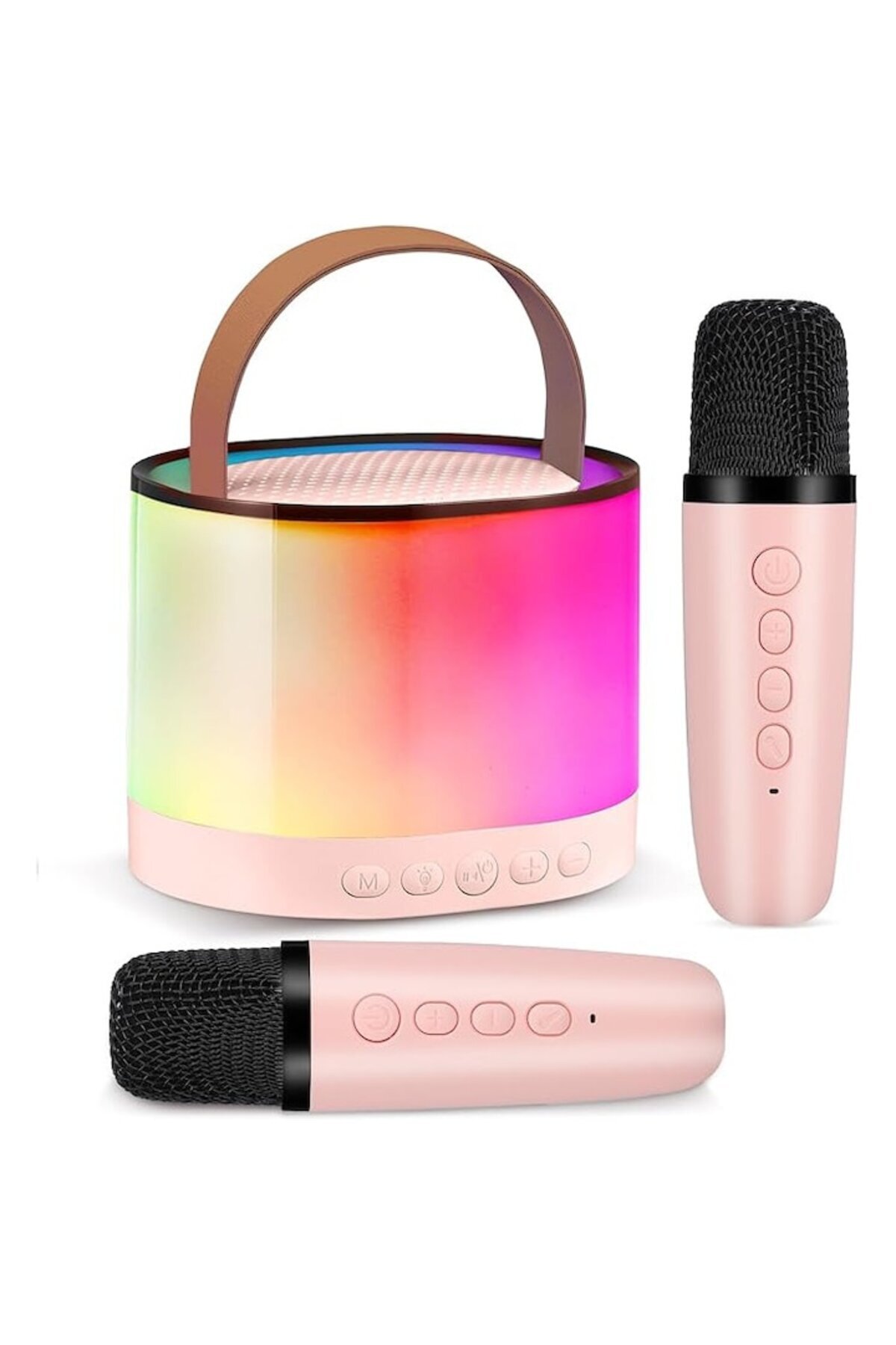 onix-Microphone karaoke Onix, dynamic, pink, wireless, with portable speaker, 1500mAh 2