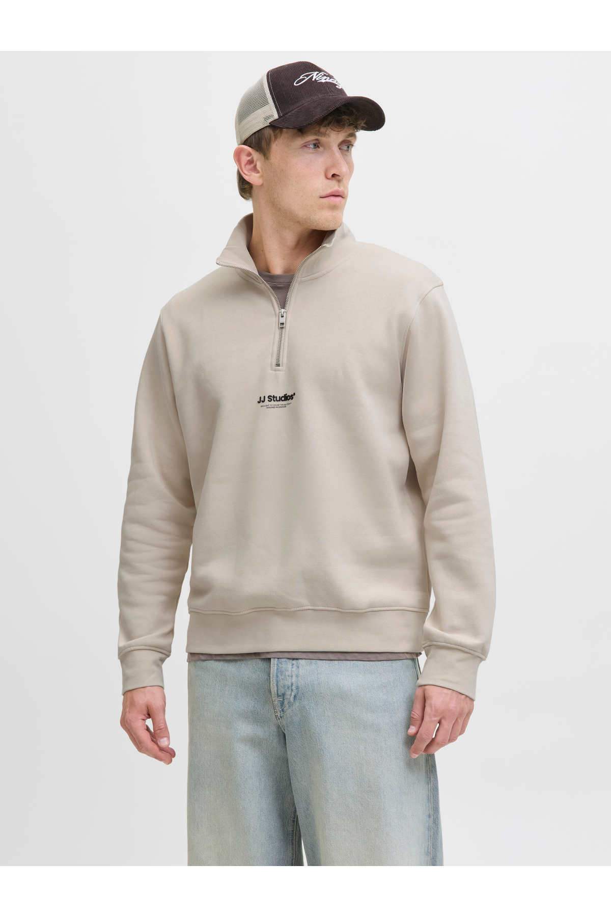 جک اند جونز سویشرت مردانه جک جونز Jjesoho Sweat Quarter Zip Hn Noos 12278793-06
