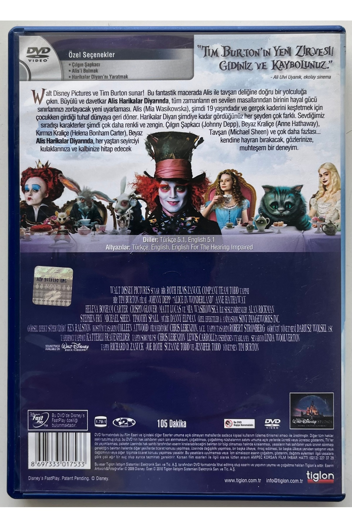 Plakevi İzmir Alis Harikalar Diyarında Dvd (Orjnal Dönem Baskı Cd