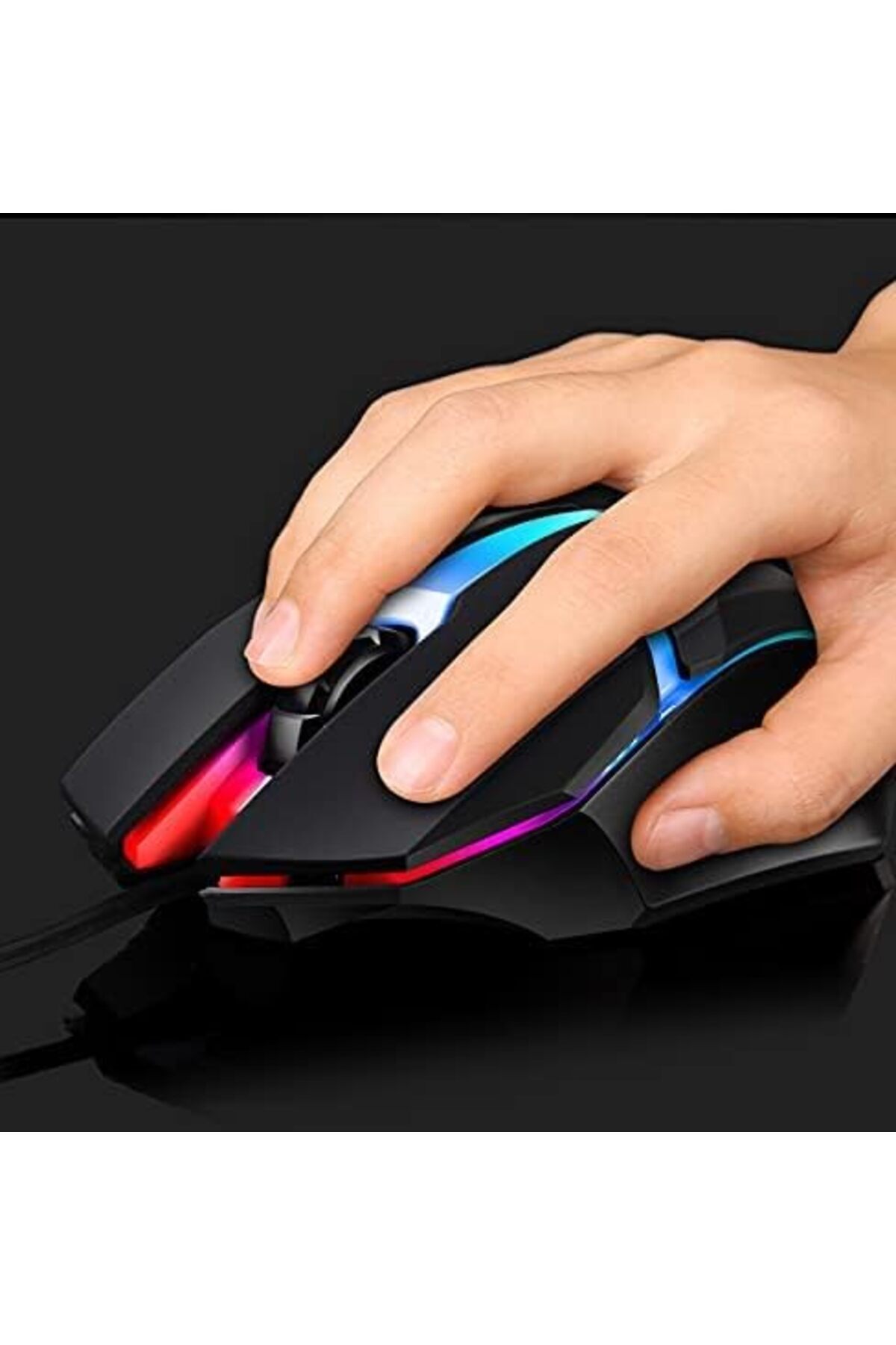 Datazone-Ultra Fast Wired Gaming Mouse With Responsive Keys And Charging Dock With RGB Lighting Mult 6