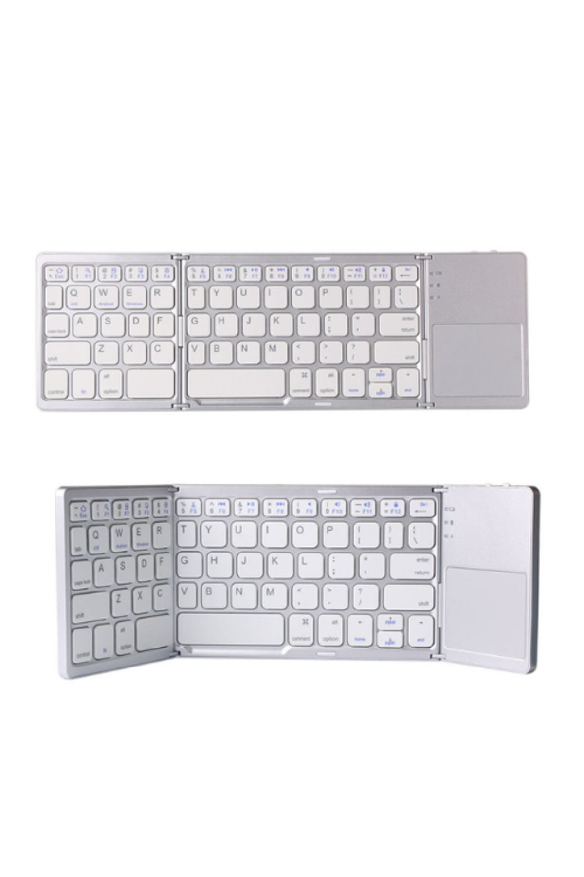 SpectrumPoint-Universal foldable keyboard, Wireless, Bluetooth, compatible with Windows, Android, iOS, SmartTV, Silver 2