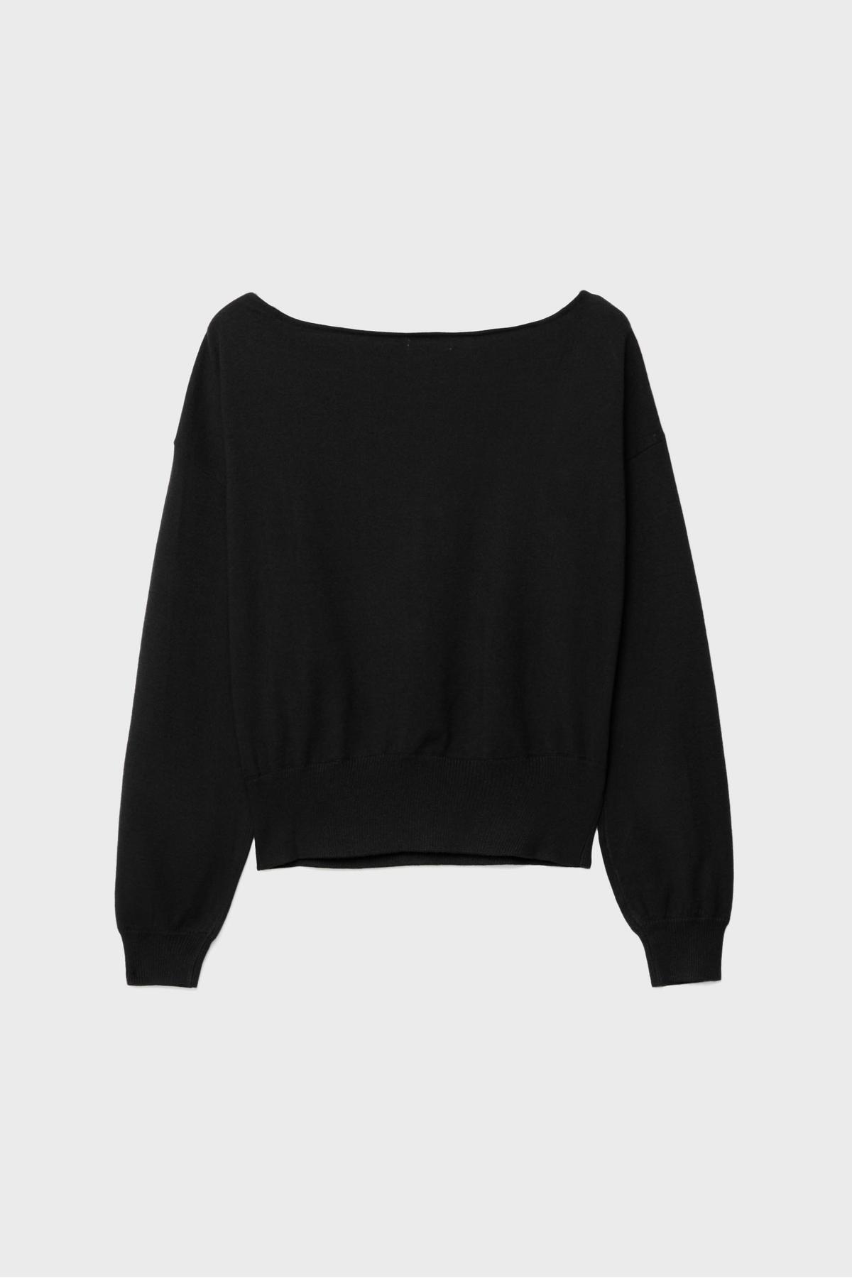 Stradivarius  Geniş yaka triko kazak - Görsel 6