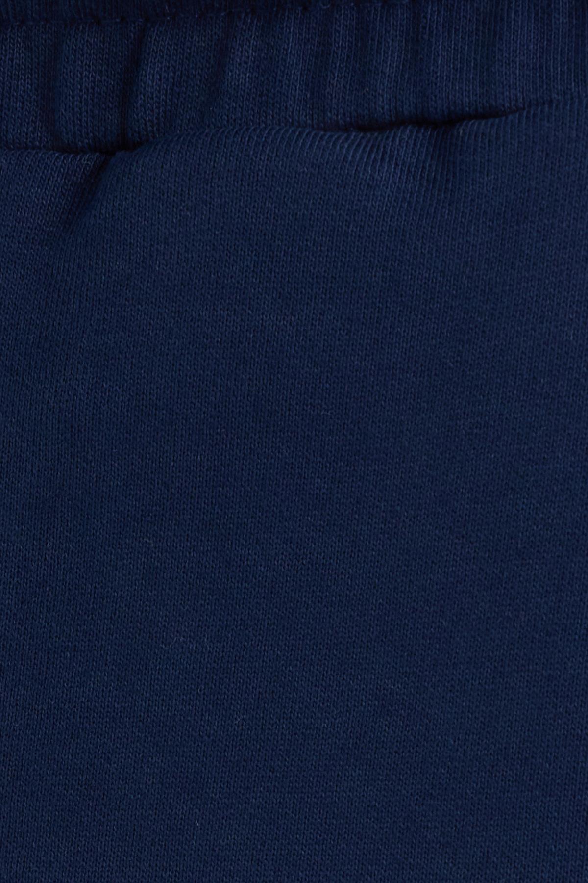 Tudors  Erkek Relax Fit Rahat Kesim %100 Pamuk Beli Bağcıklı Lacivert Şort - Görsel 6