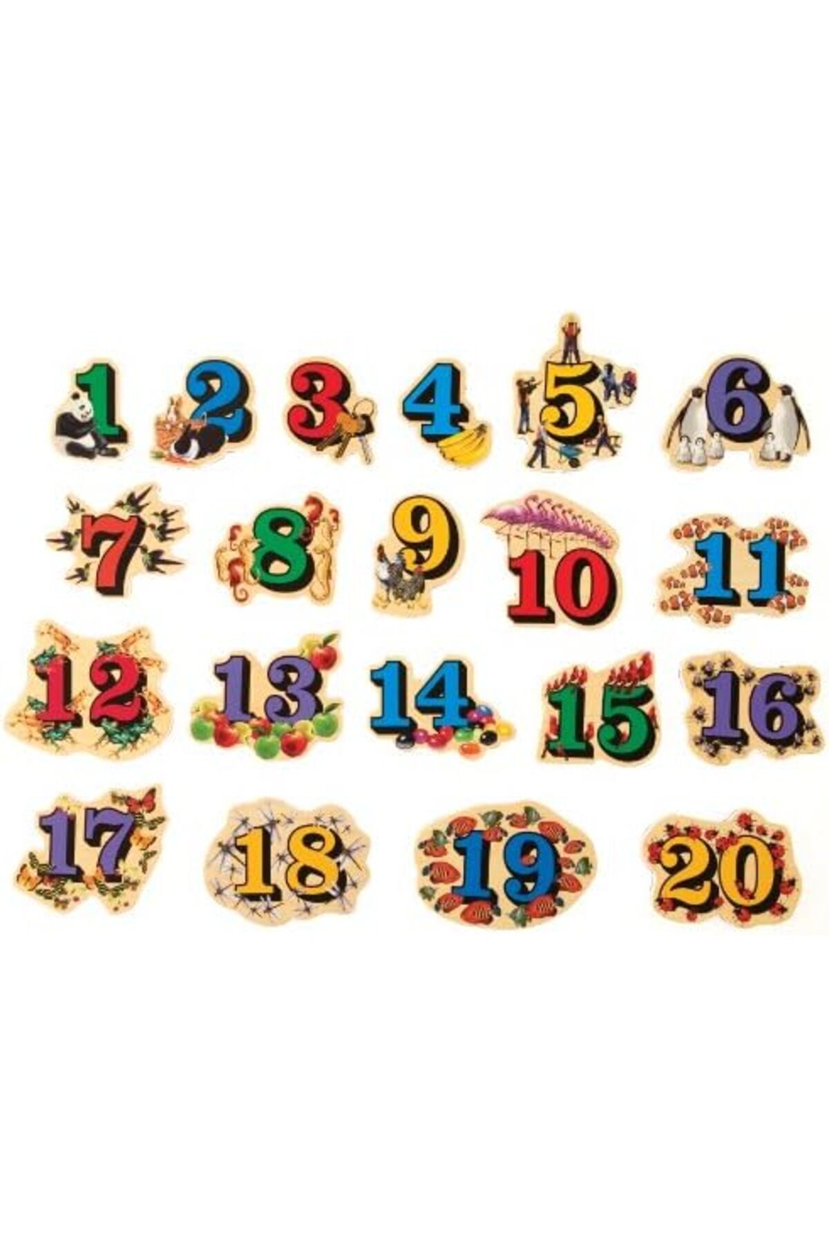 مگنت‌های چوبی آموزشی مگنافون، شمارش اعداد، ۲۰ تکه