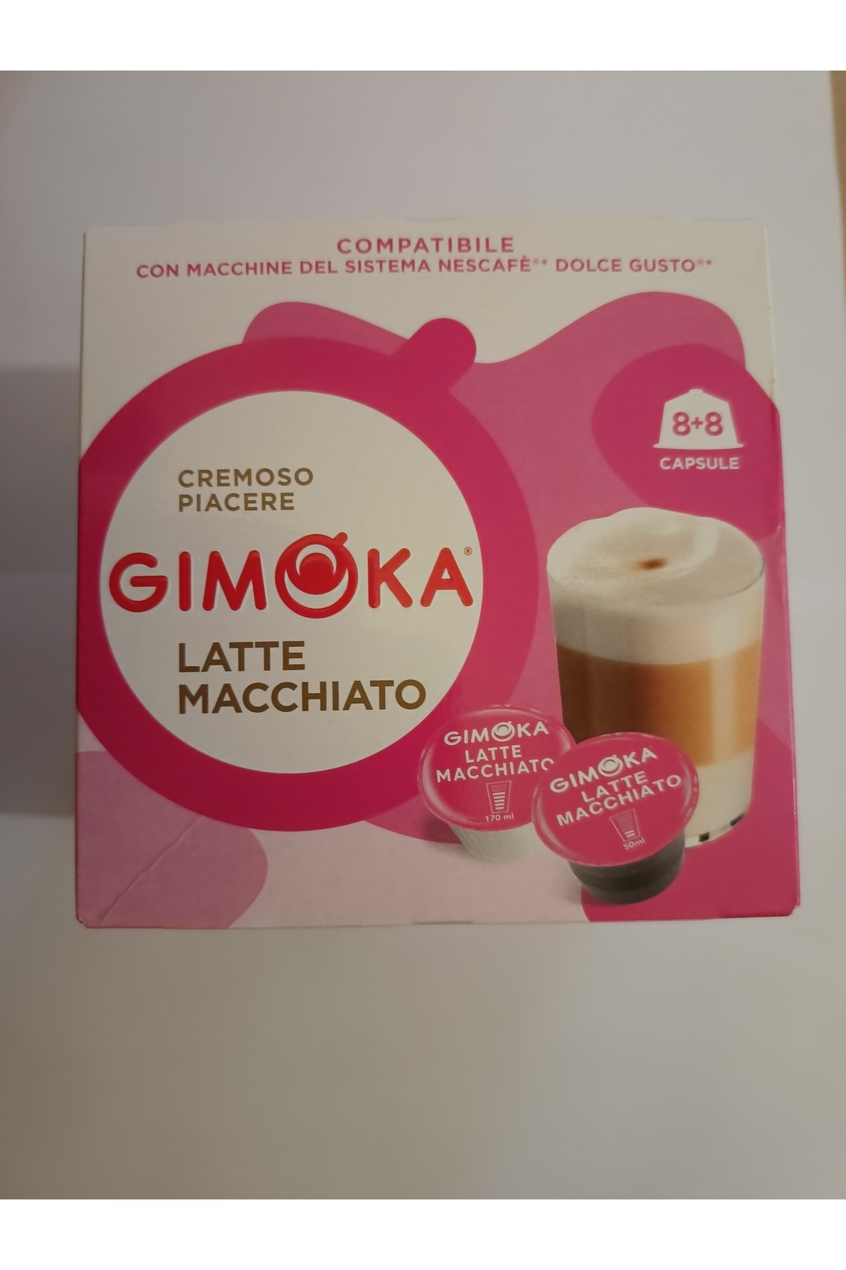 Gimoka Dolcegusto makinesi ile uyumlu 16 kapsül latte makiyato