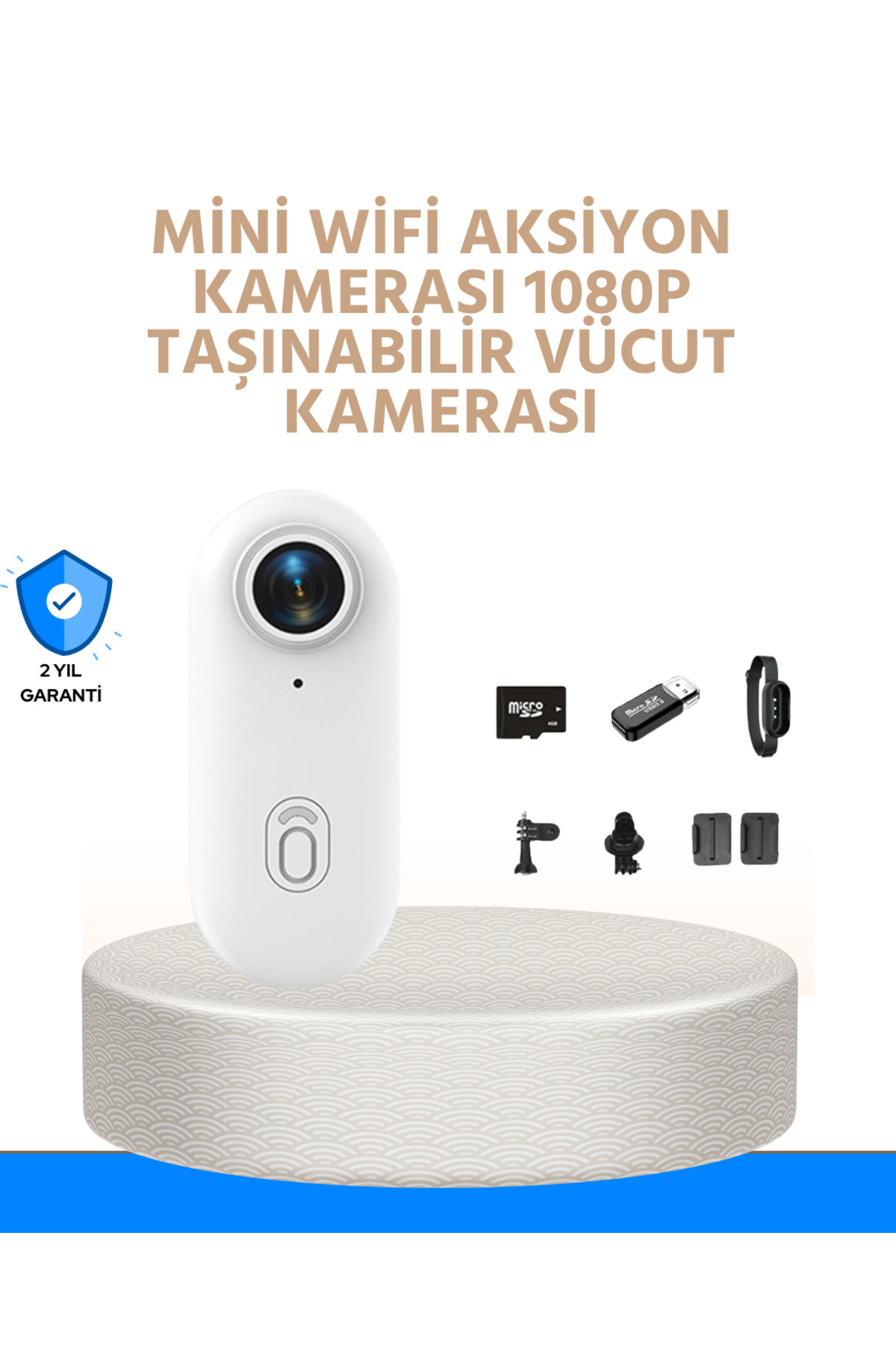 KAFKAS STORE Suya ve Darbeye Dayanıklı Kompakt Spor Kamera 1080P
