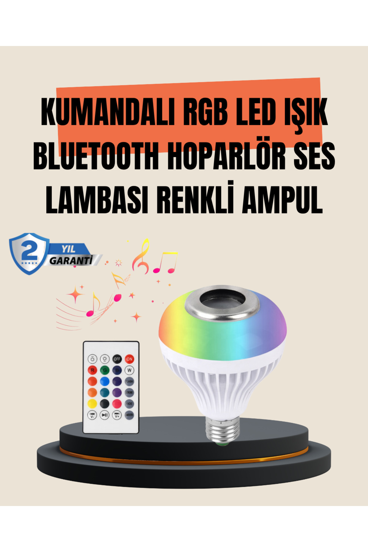 cenk x store 12W LED Ampul – Renkli Işık ve Dahili Hoparlör Özellikli