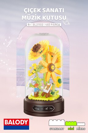balody Çiçek Sanatı Müzik Kutusu Yapı Bloğu Seti – 483 Parça