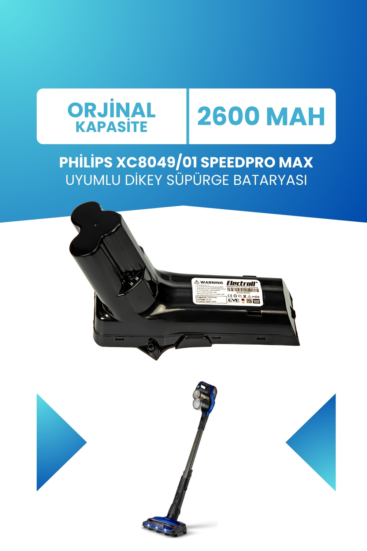 ELECTROLL Philips 8000 Serisi XC8049/01 SpeedPro Max Uyumlu