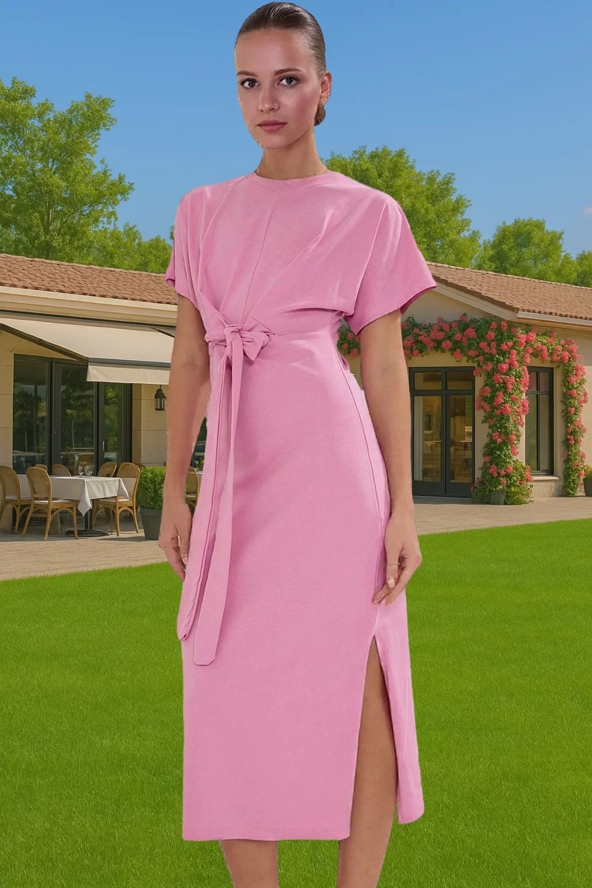 Kadın Midi Elbise Pamuk Örme Kumaş Bodycon Kalıp Günlük Stil Hafta Sonu Yaz Aylarının Vazgeçilmezi