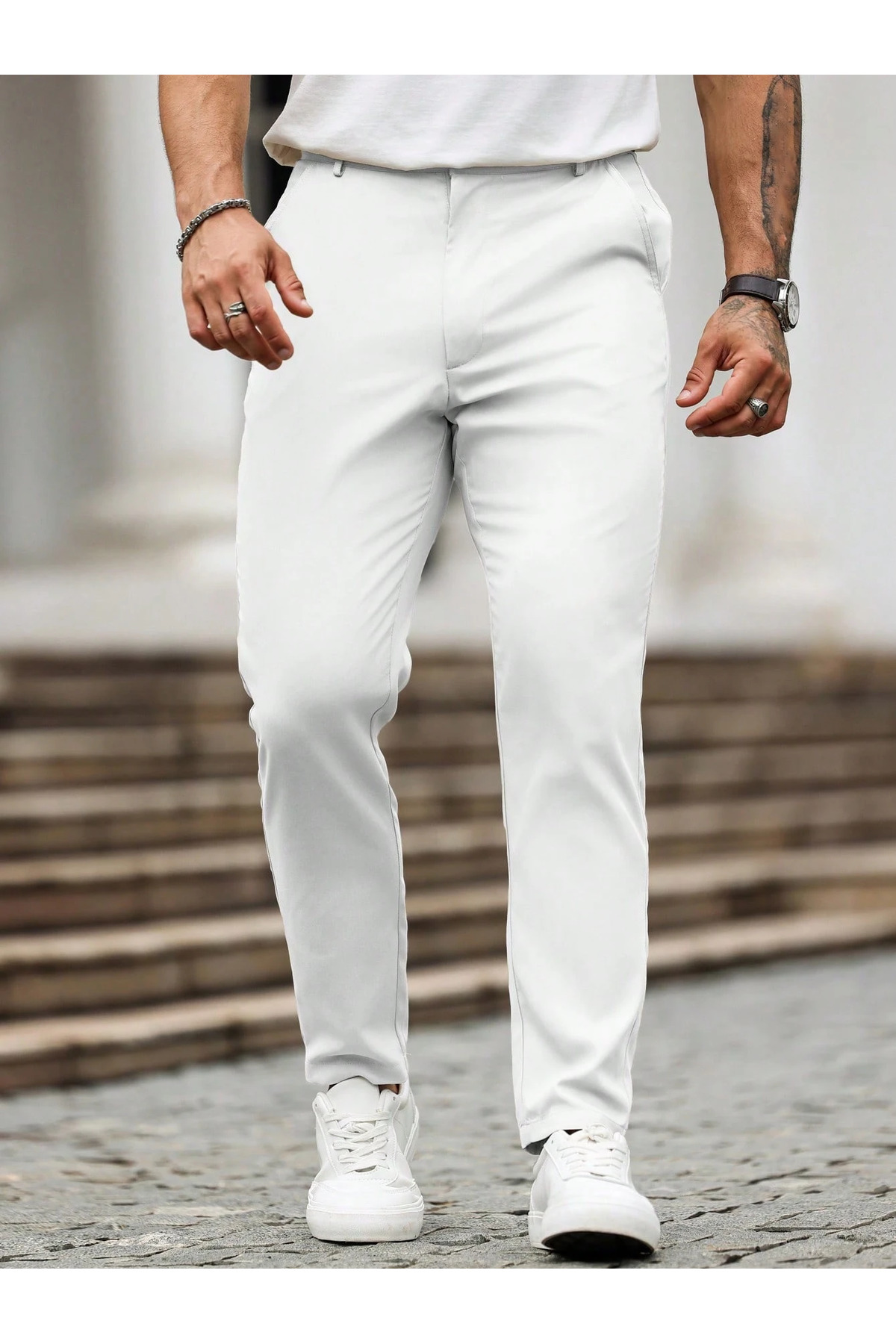 Erkek Pamuklu Esnek Likralı Regular Fit Slim Fit Kumaş Pantolon – Günlük ve Ofis Kombinleri İçin