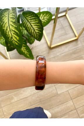 Lilyum Aksesuar Akrilik Reçine Kemik Kehribar Kahverengi Kalın Düz Model Bile...