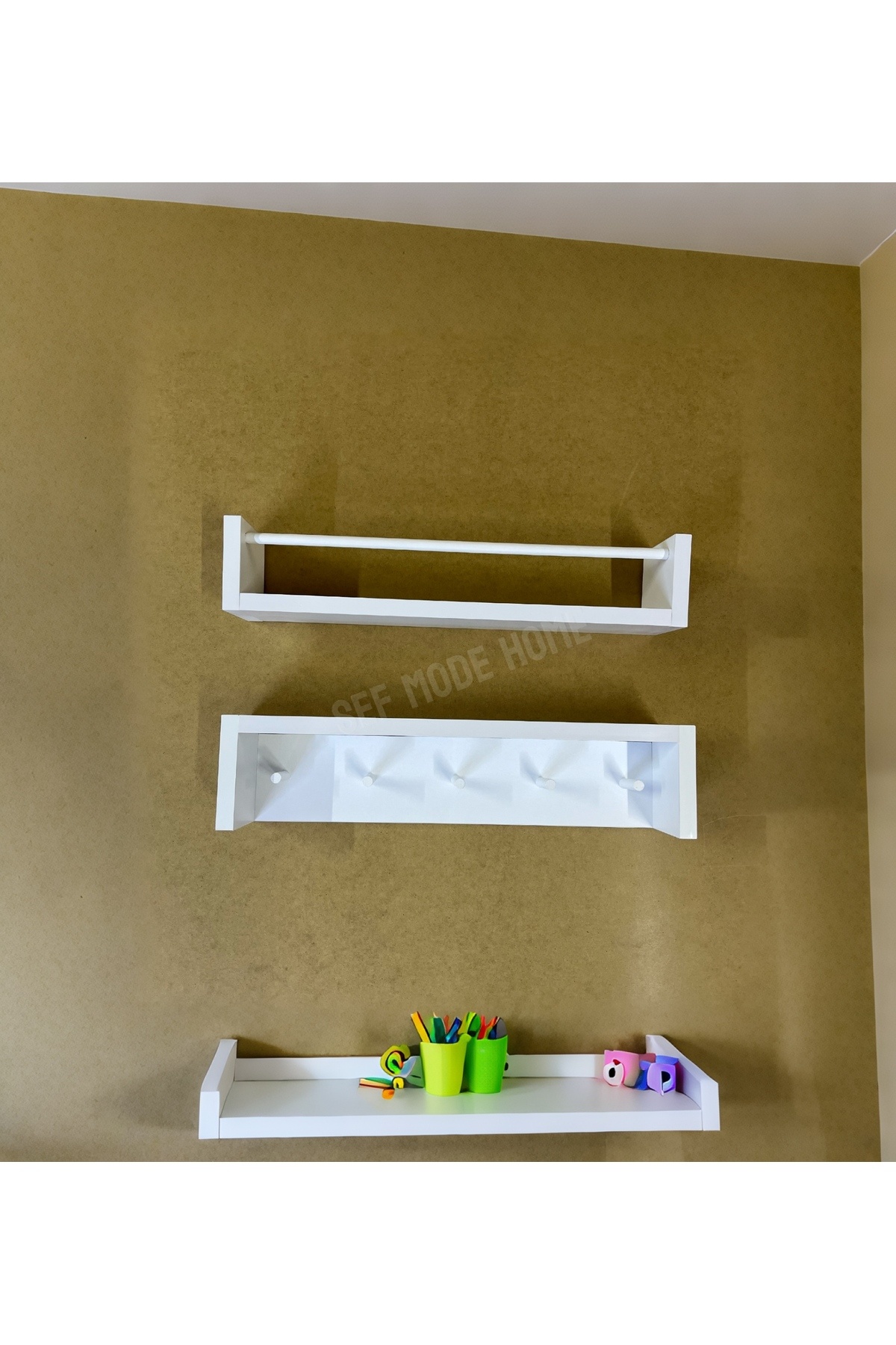 Sef moda Mdf’lam 2’li montessori eğitici raf&kitaplık beyaz