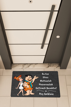 Dormot Yüksek Kaliteli Dijital Baskı Siyah, Çakmaktaş Stres Yasak Temalı Kapı...