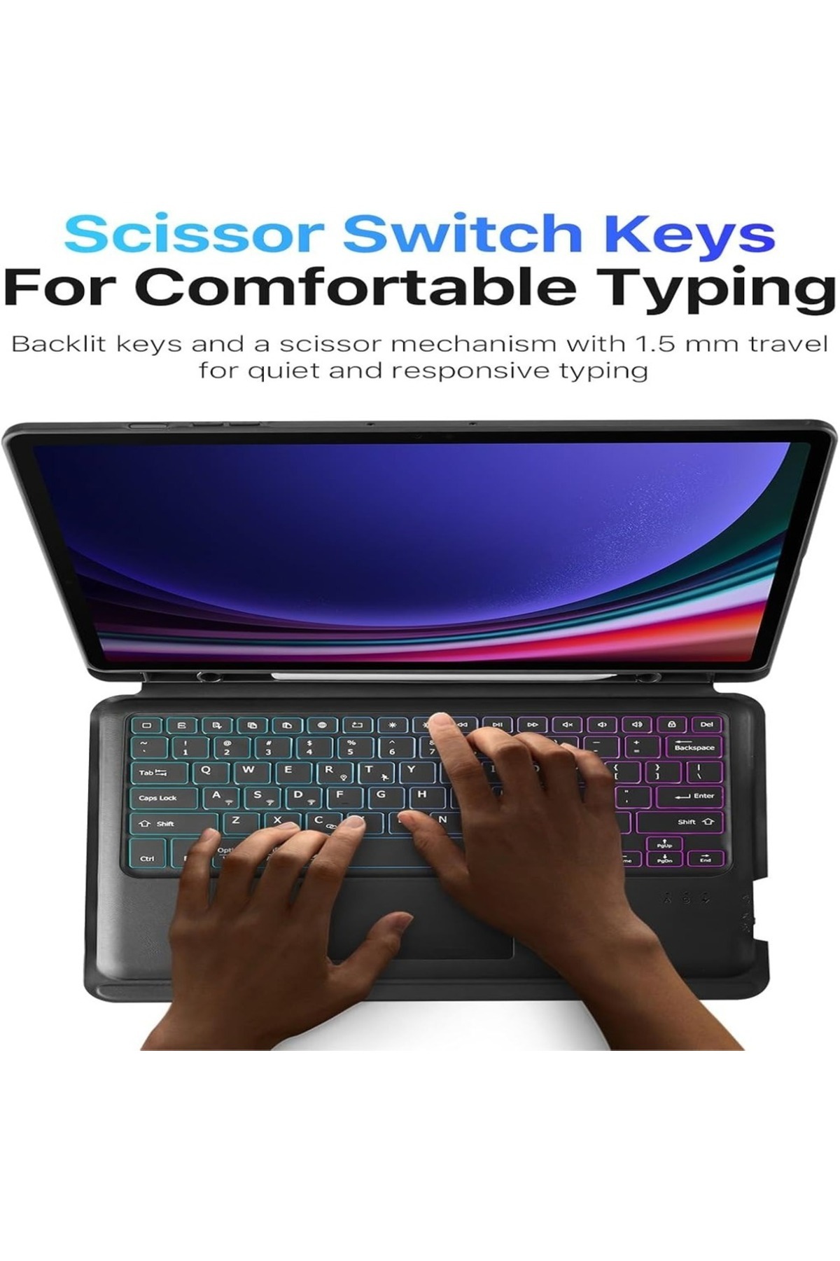 Samsung-Galaxy Tab S9 Magic Keyboard Wireless Case with Trackpad, Stand & Backlit Keys 4