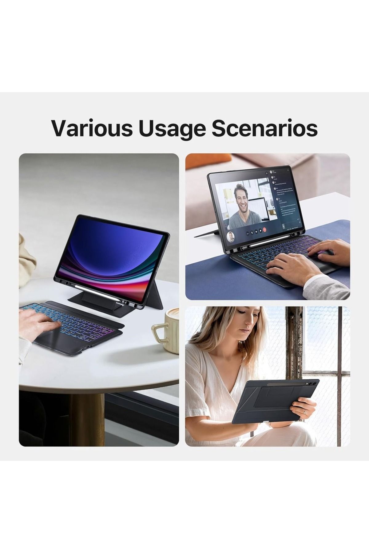 Samsung-Galaxy Tab S9 Magic Keyboard Wireless Case with Trackpad, Stand & Backlit Keys 3