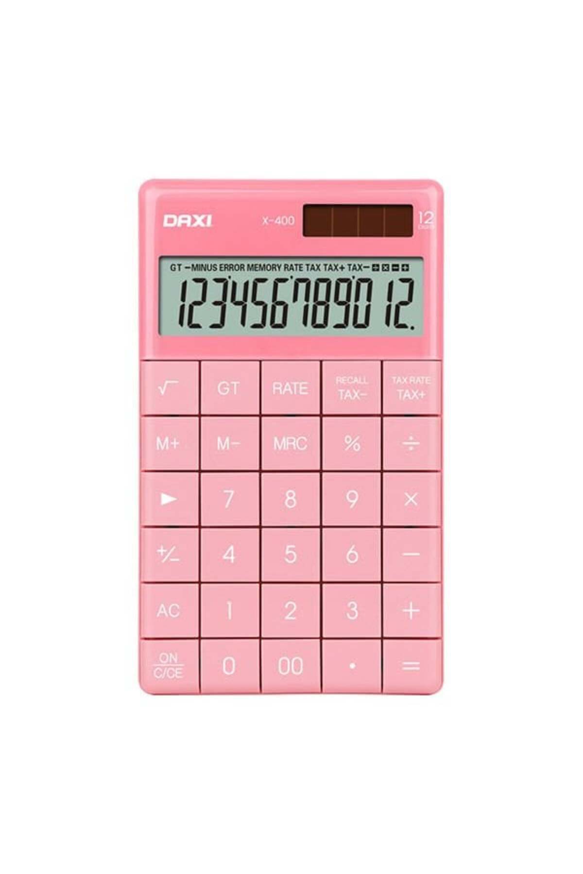 NO NAME X-400 Pembe 12 Hane Masaüstü Hesap Makinesi