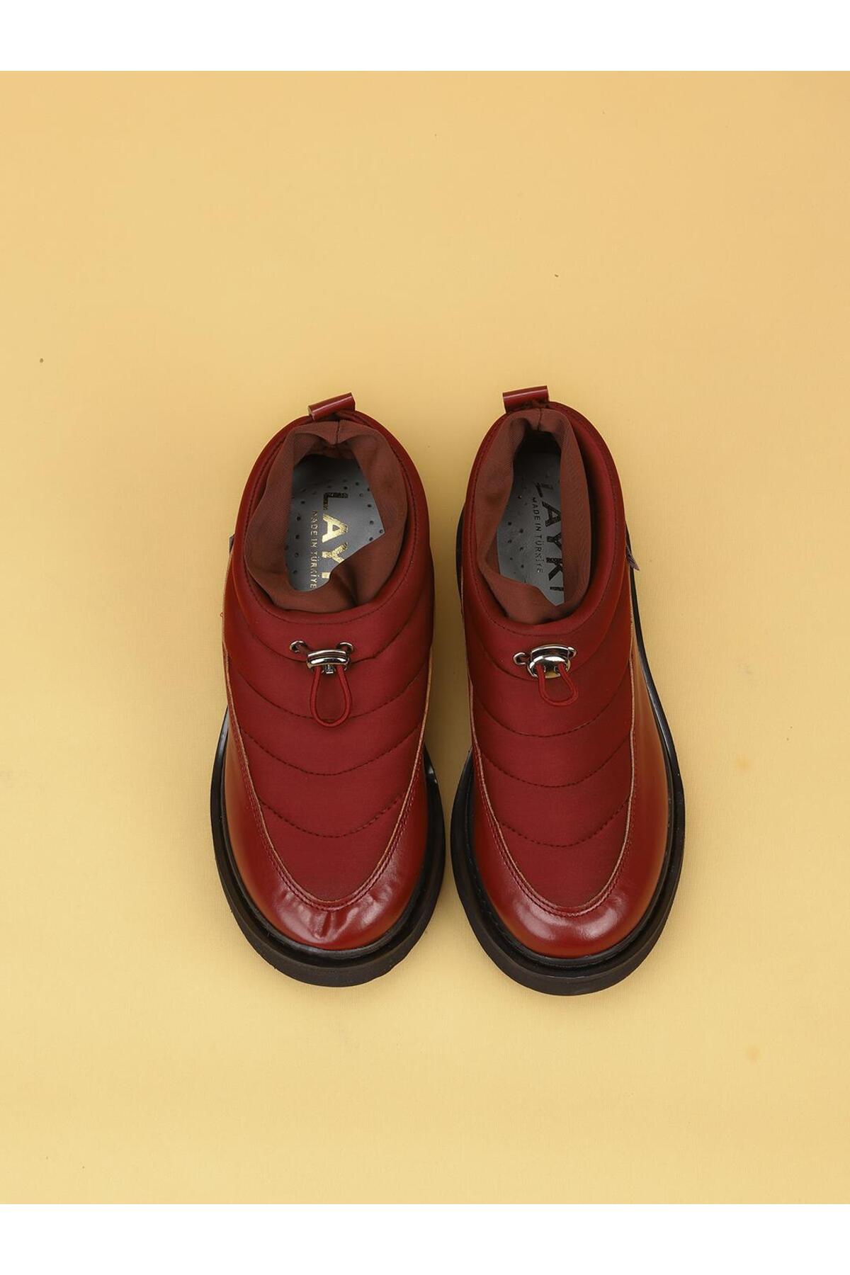 layki LUXOR Kadın Dolgulu Kışlık Bordo Sneaker Bot görsel 6