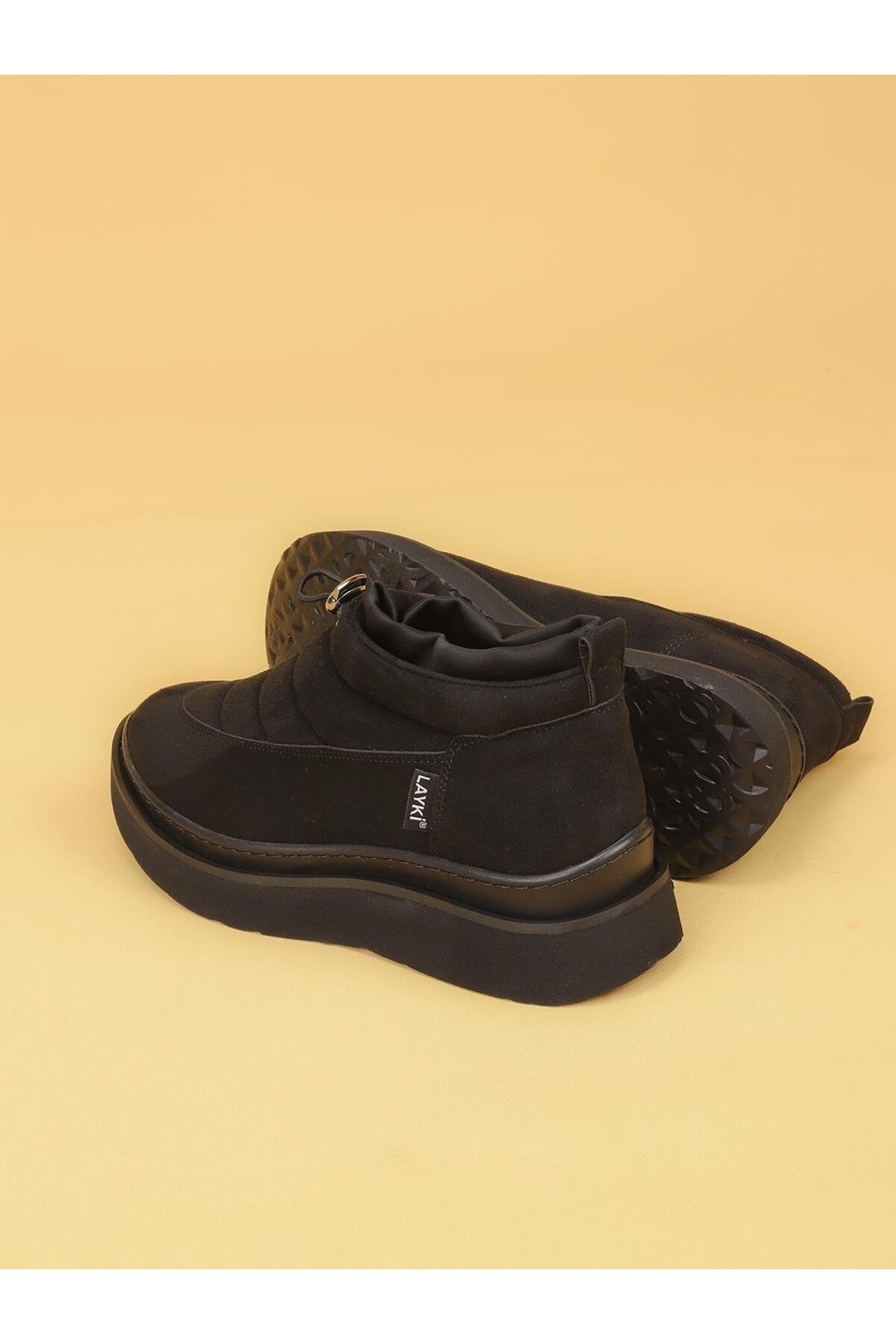 layki LUXOR Kadın Dolgulu Kışlık Siyah Sneaker Bot görsel 5