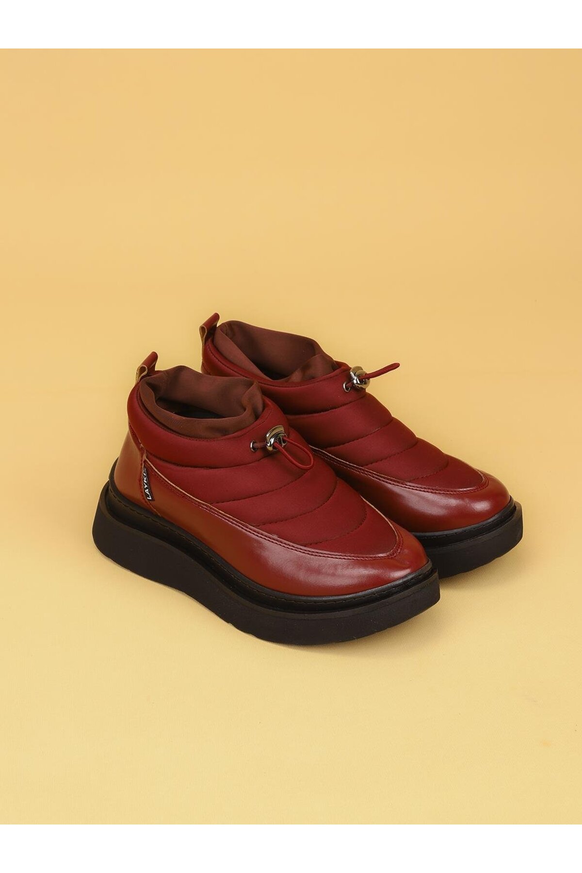 layki LUXOR Kadın Dolgulu Kışlık Bordo Sneaker Bot görsel 4