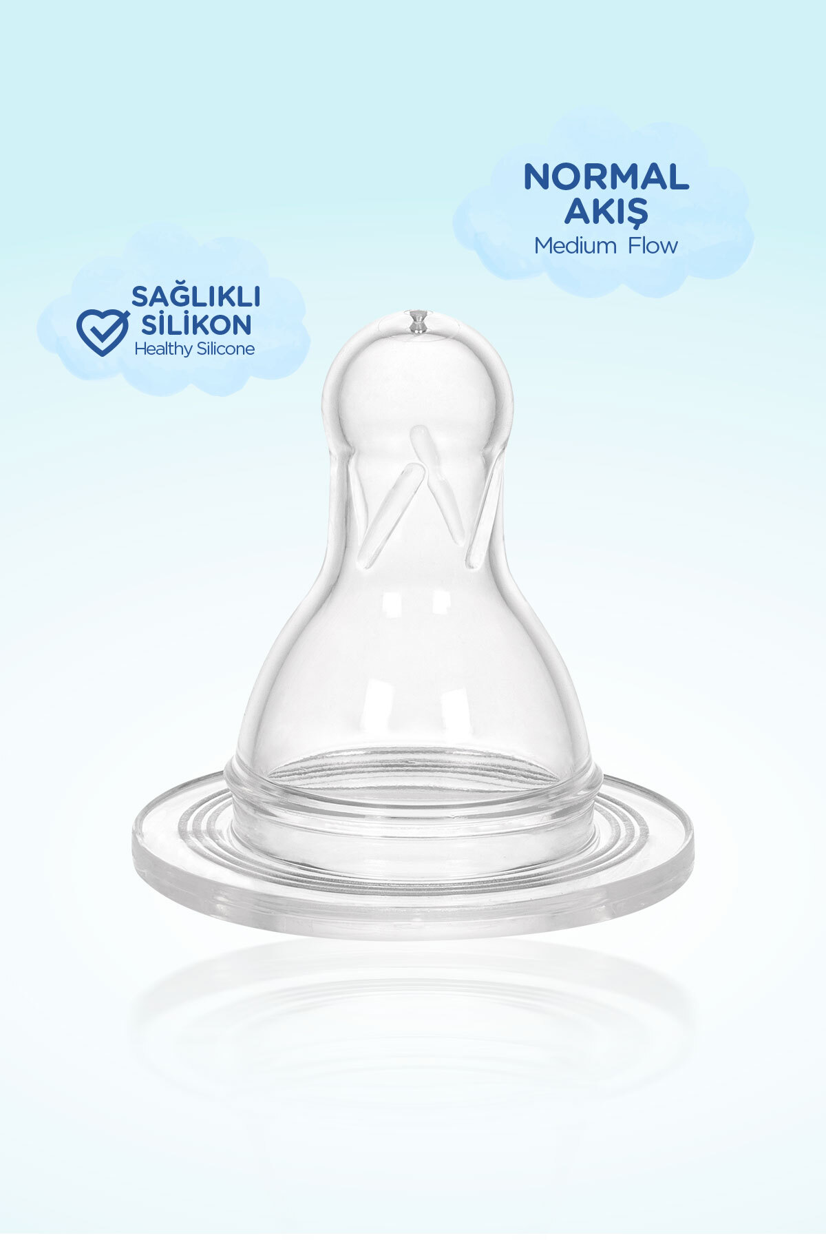 Wee Baby Yuvarlak Uçlu Silikon Biberon Emziği Normal Akış No:2 6-18 Ay fotoğrafı 3 (önizleme)