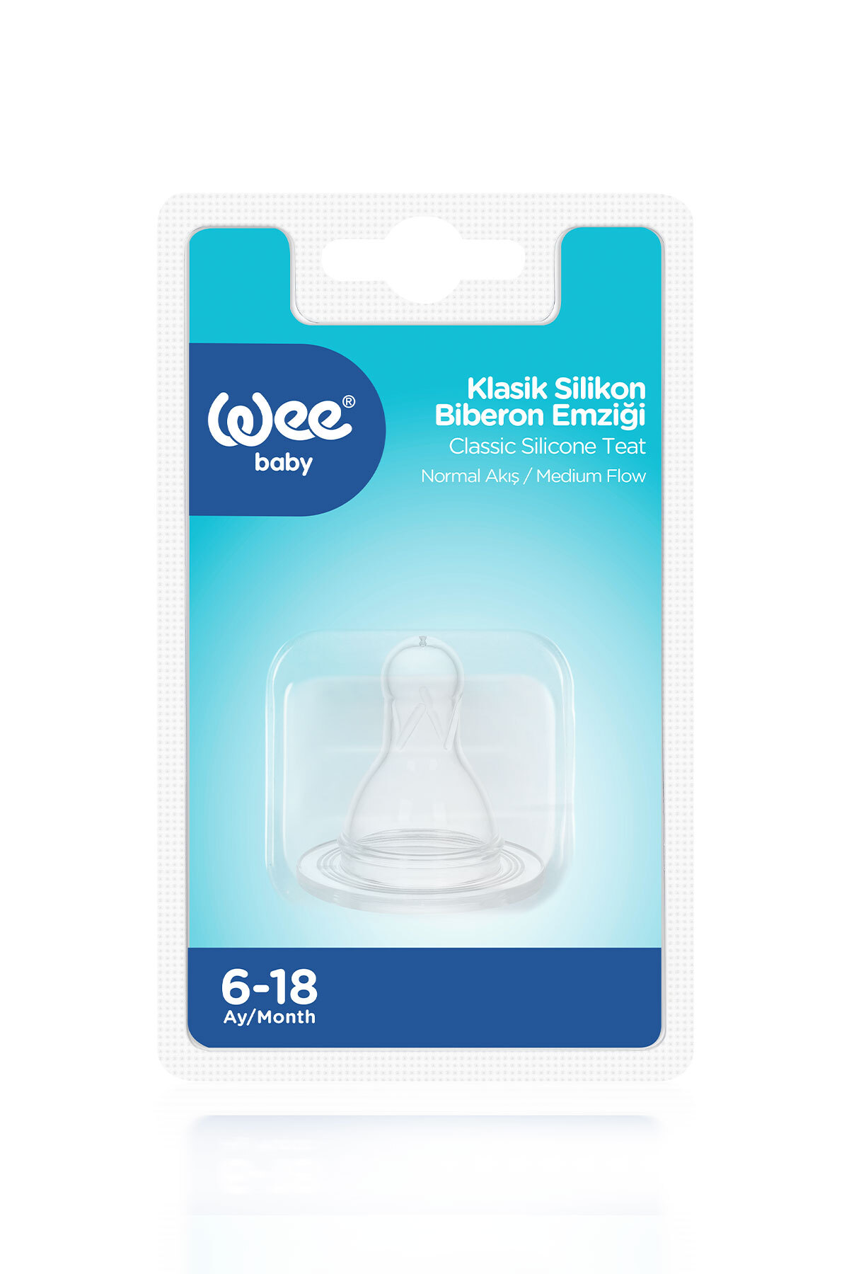 Wee Baby Yuvarlak Uçlu Silikon Biberon Emziği Normal Akış No:2 6-18 Ay fotoğrafı 4 (önizleme)