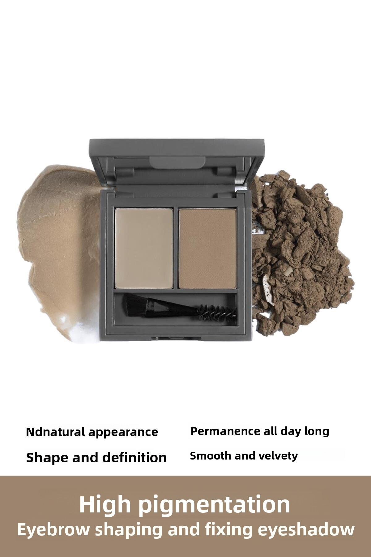 Alix Avien-Light Brown Eyebrow Fixing Shadow - Styling & Highlighter, Perfect Fix Brow Palette 701 Brown 1