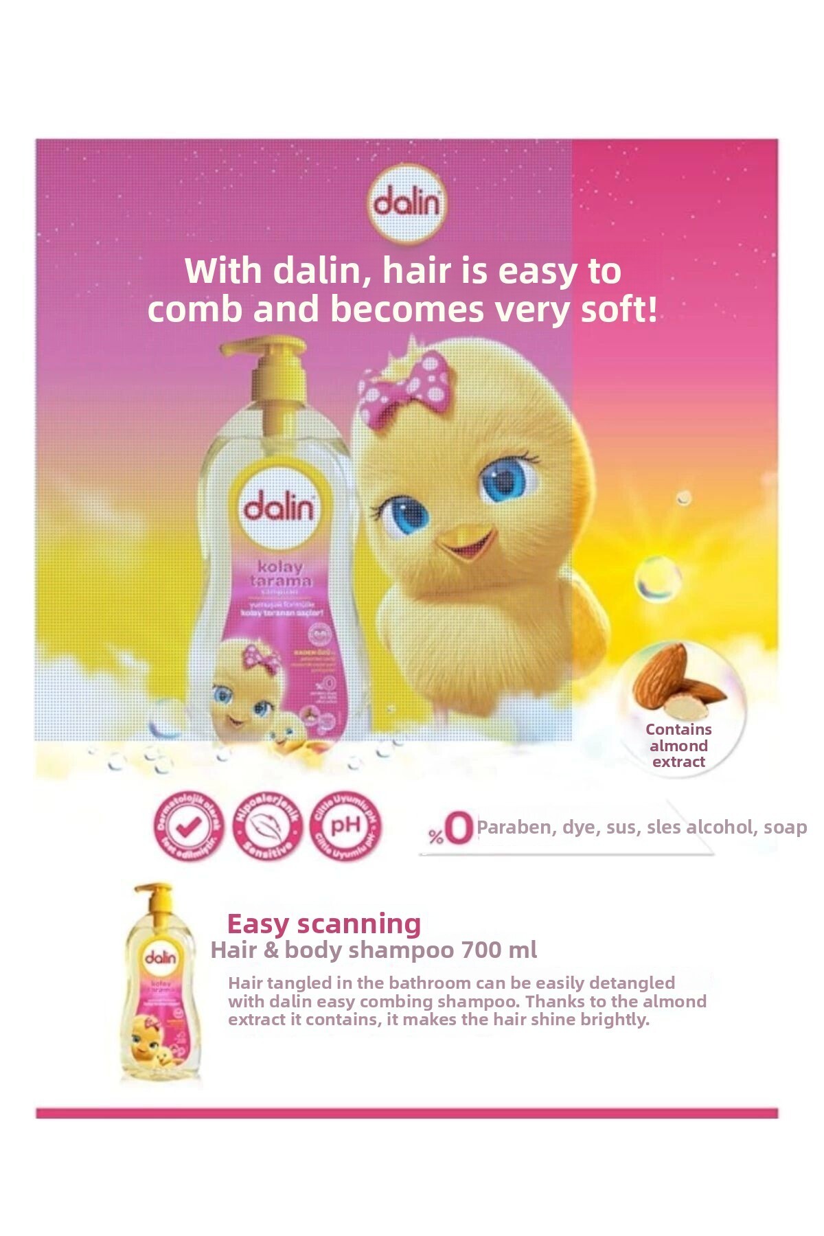 Dalin-Easy Comb Shampoo with Almond Oil 700 ml 4