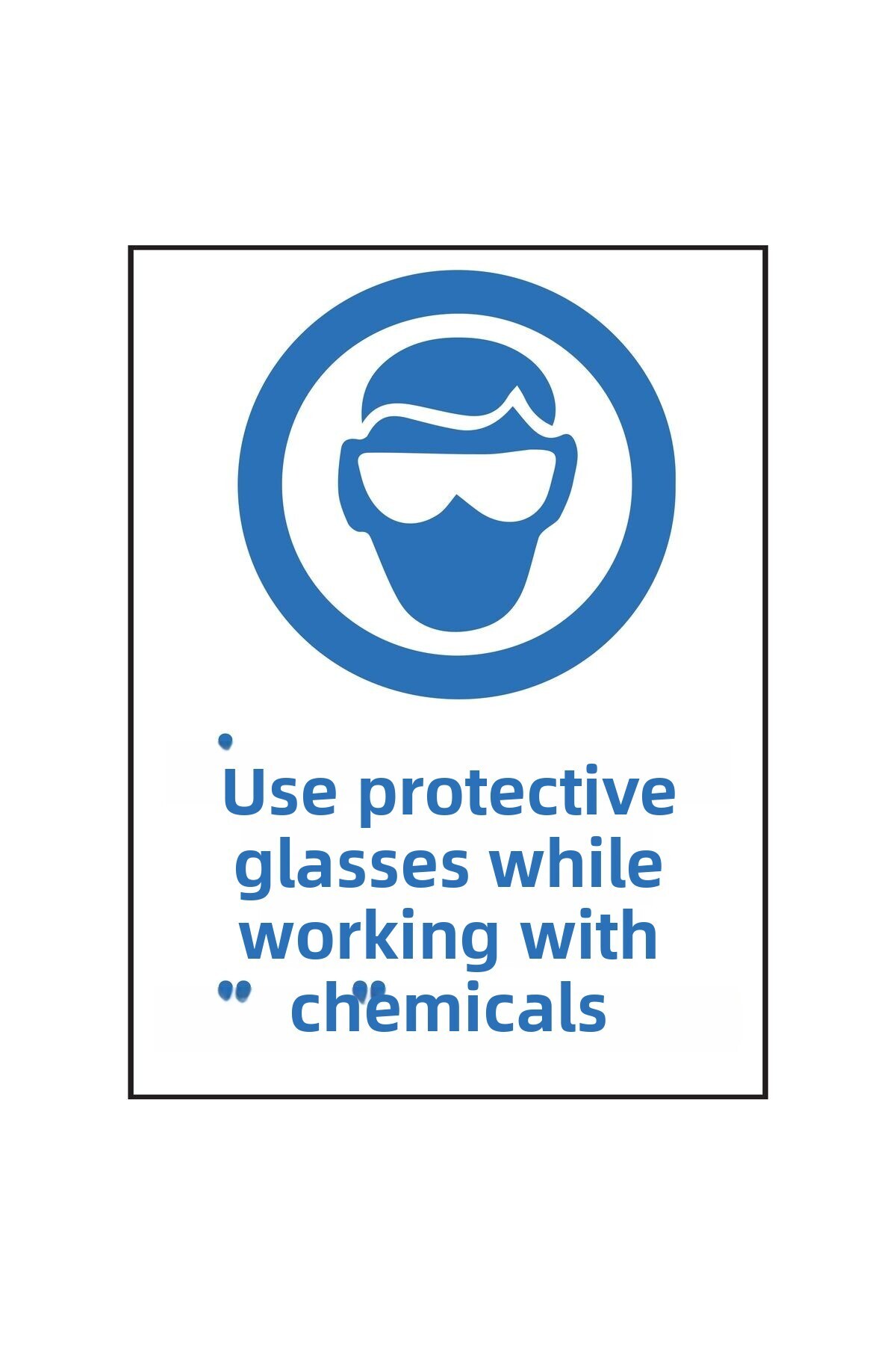 Lucena-Metal Use Protective Glasses When Working with Chemicals 15 cm X 20 cm Warning Sign Diversion 1