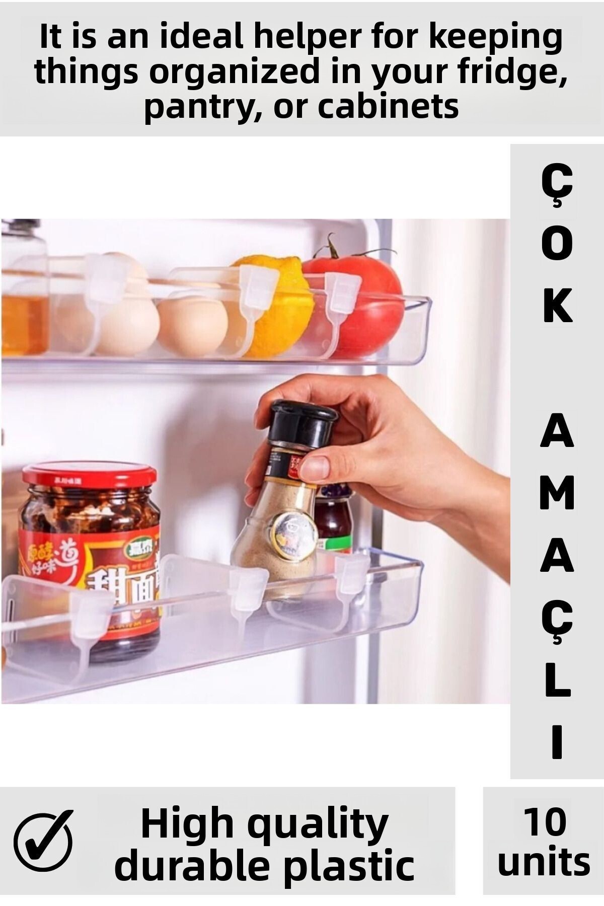 Wintoup-High Quality Compact Durable Plastic Refrigerator Rugs in Cabinet Multipurpose Shelf Separator 10 Pcs 2