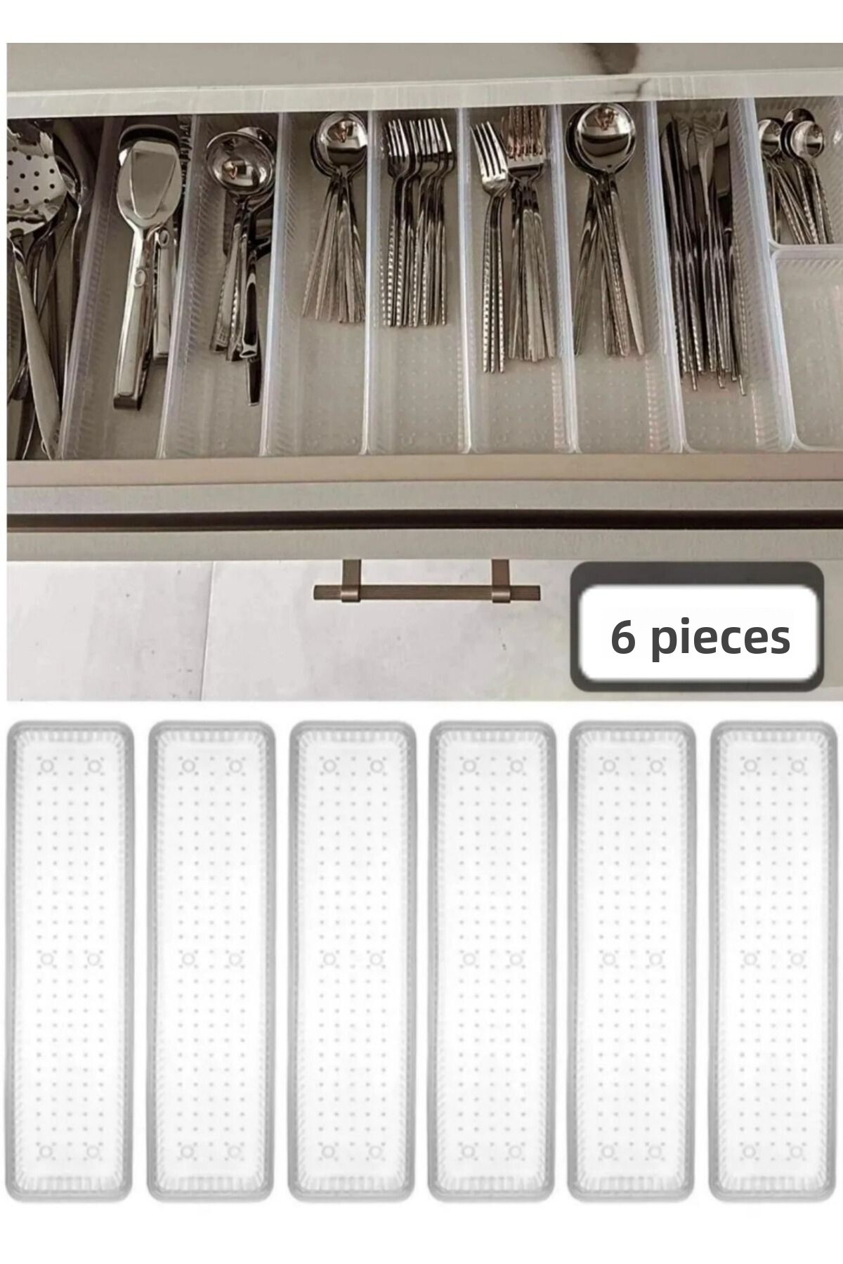 Bayev Bade 6 kusů (L) Zásuvka na příbory Organizační box na příbory – Organizér na příbory