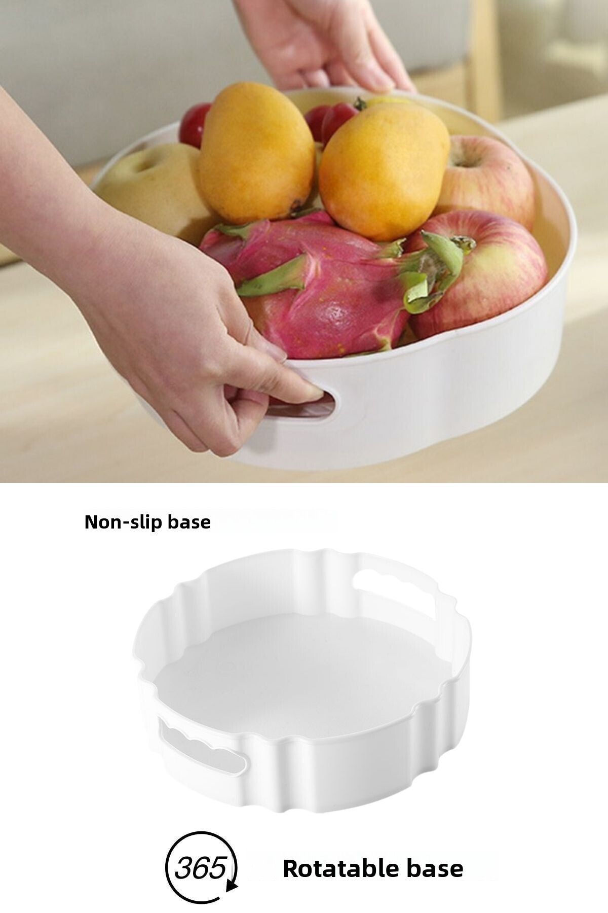 Buffer-Round Tray with 360 Degree Rotating Mechanism - Presentation and Service Organizer Table 2