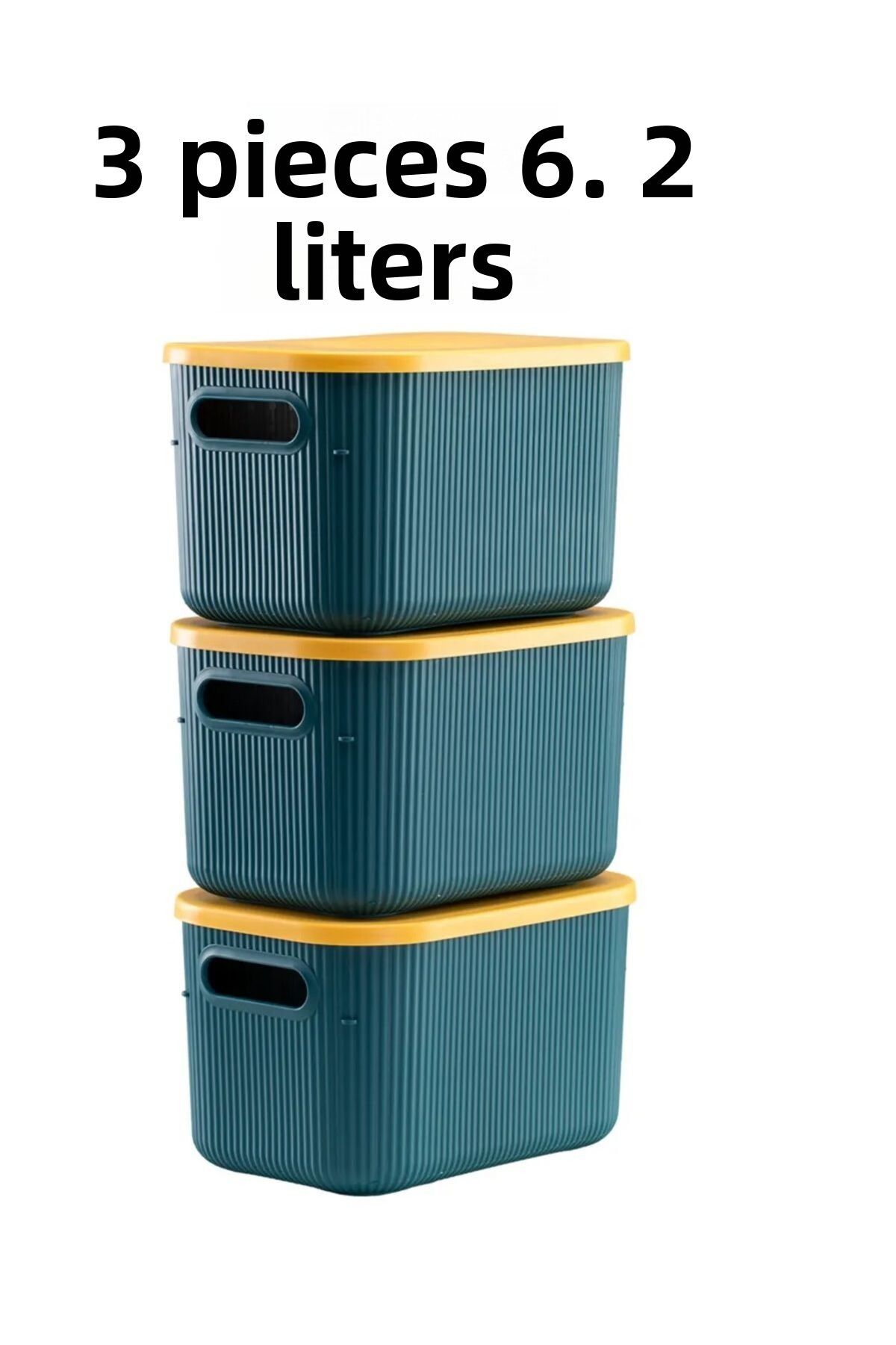 Bayev-3 Pieces Storage 6lt Green Multi-Purpose Organizer Box with Lid, Decorative Box 1