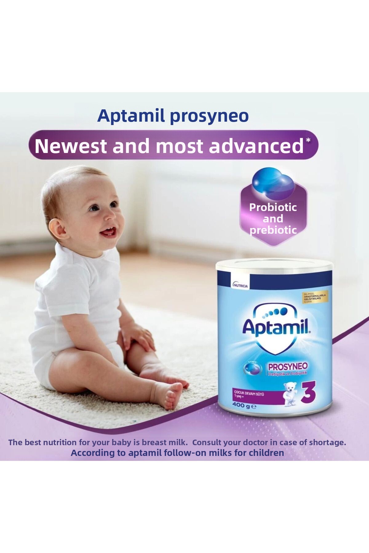 شیر دنباله Aptamil Prosyneo Bfs شماره ۲، ۶ تا ۱۲ ماه، ۴۰۰ گرم