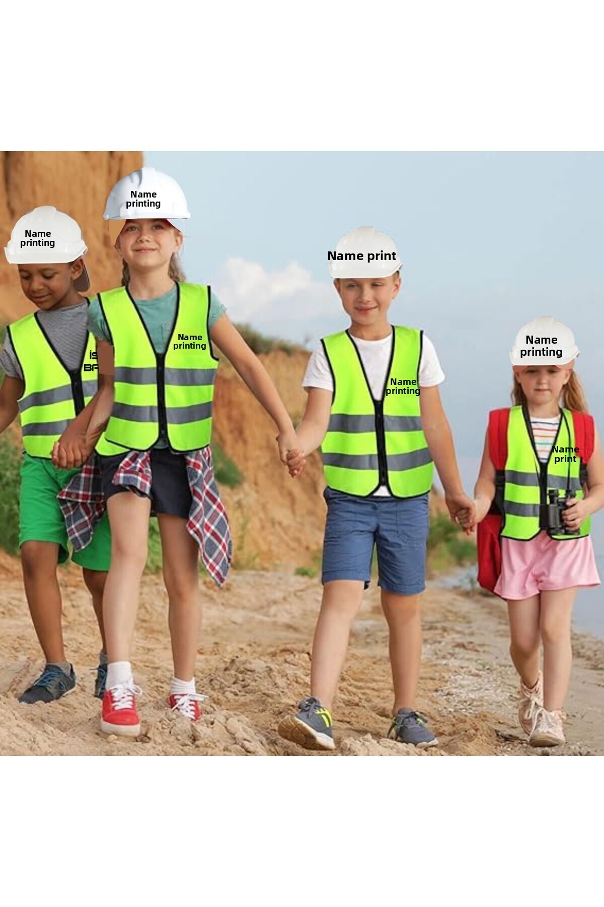 Teknik-Children's Work Safety Vest Work Helmet (You Can Send Name Printing from the Question Section) 2