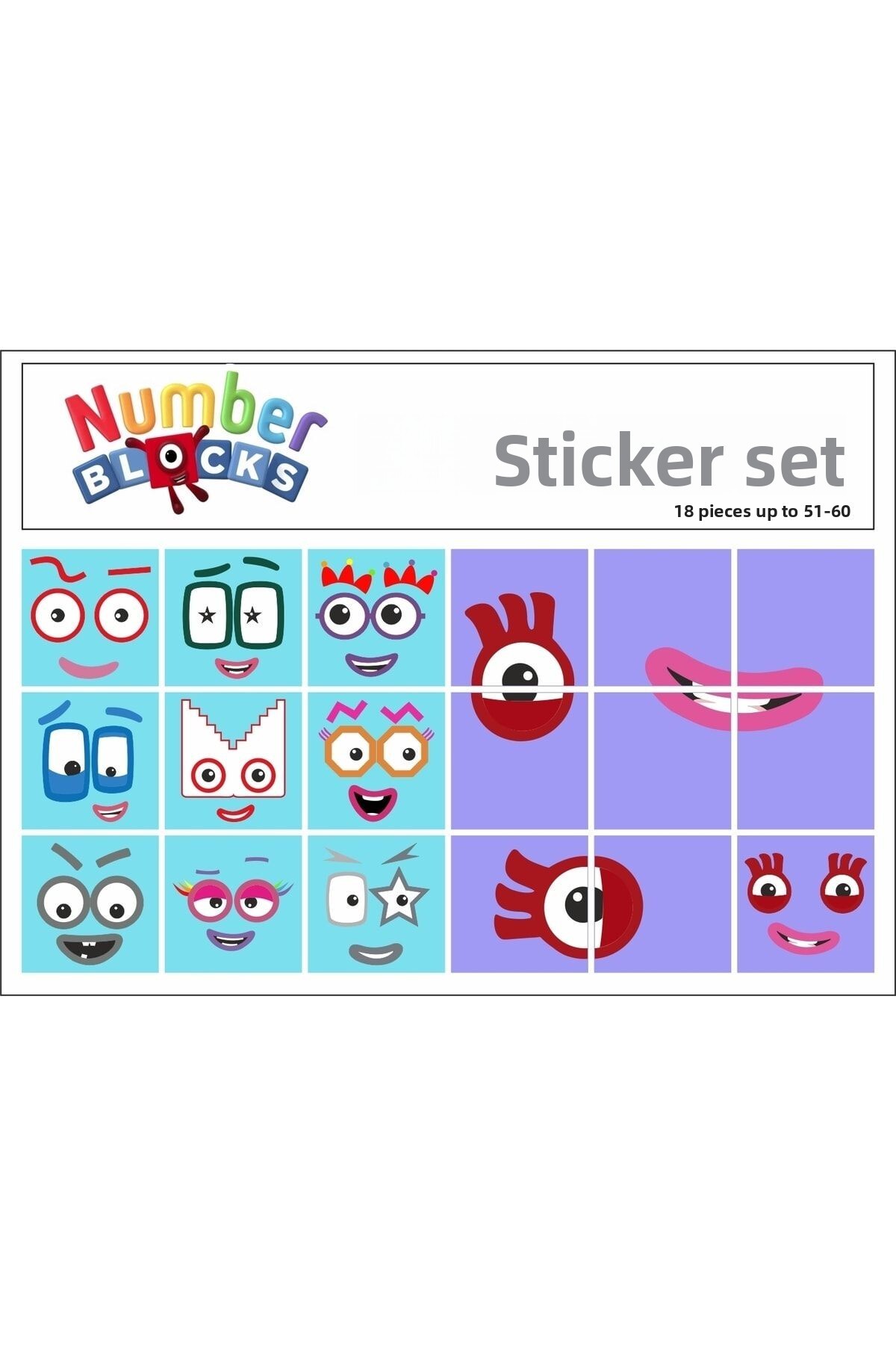 کوبه‌های عددی واحد آموزشی ریاضی مکعب اسنپ‌کیوبز /۵۱-۶۰ برچسب ۱۸ عددی