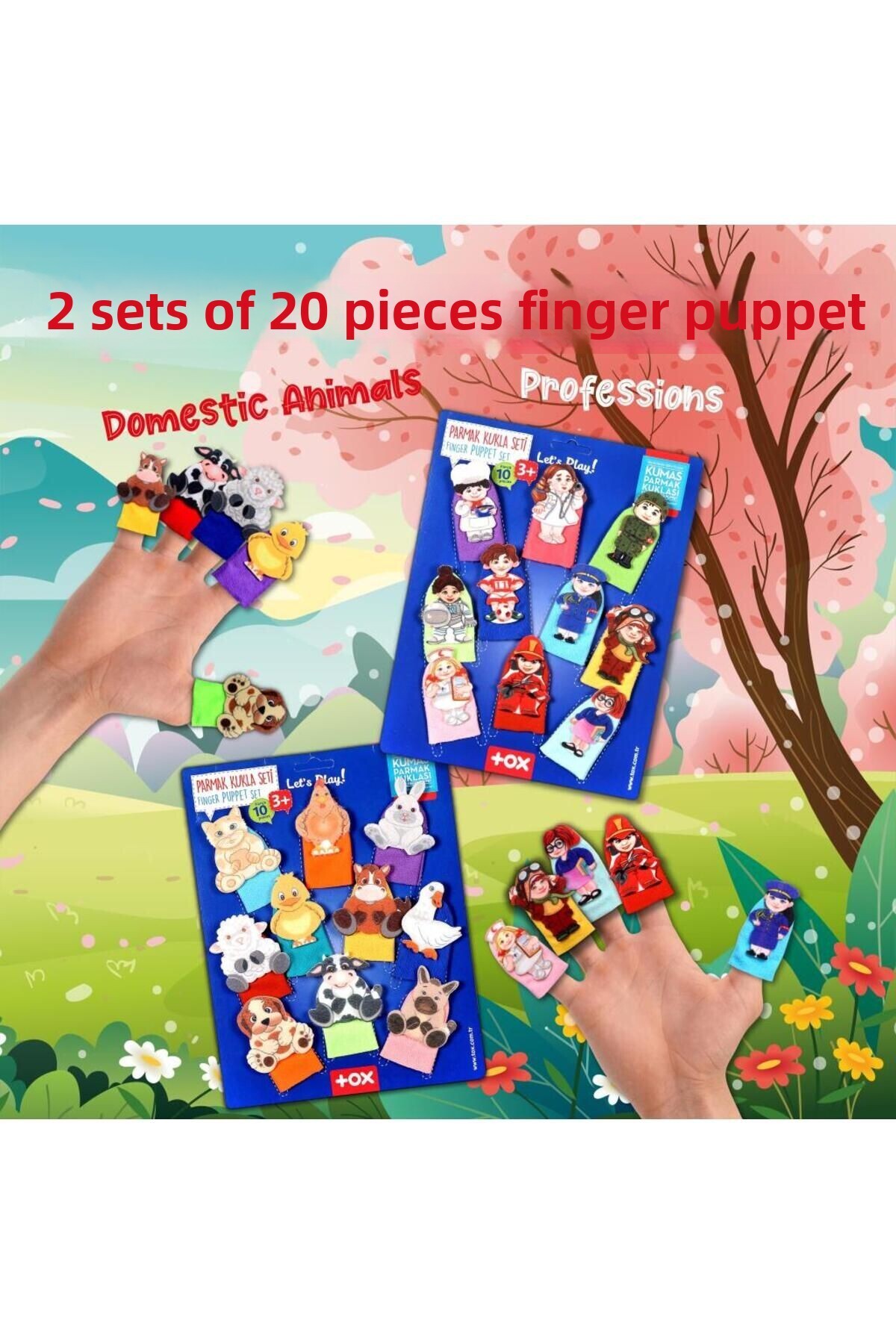 مجموعه ۲ عددی – ۲۰ عروسک انگشتی حیوانات و مشاغل T772 T762