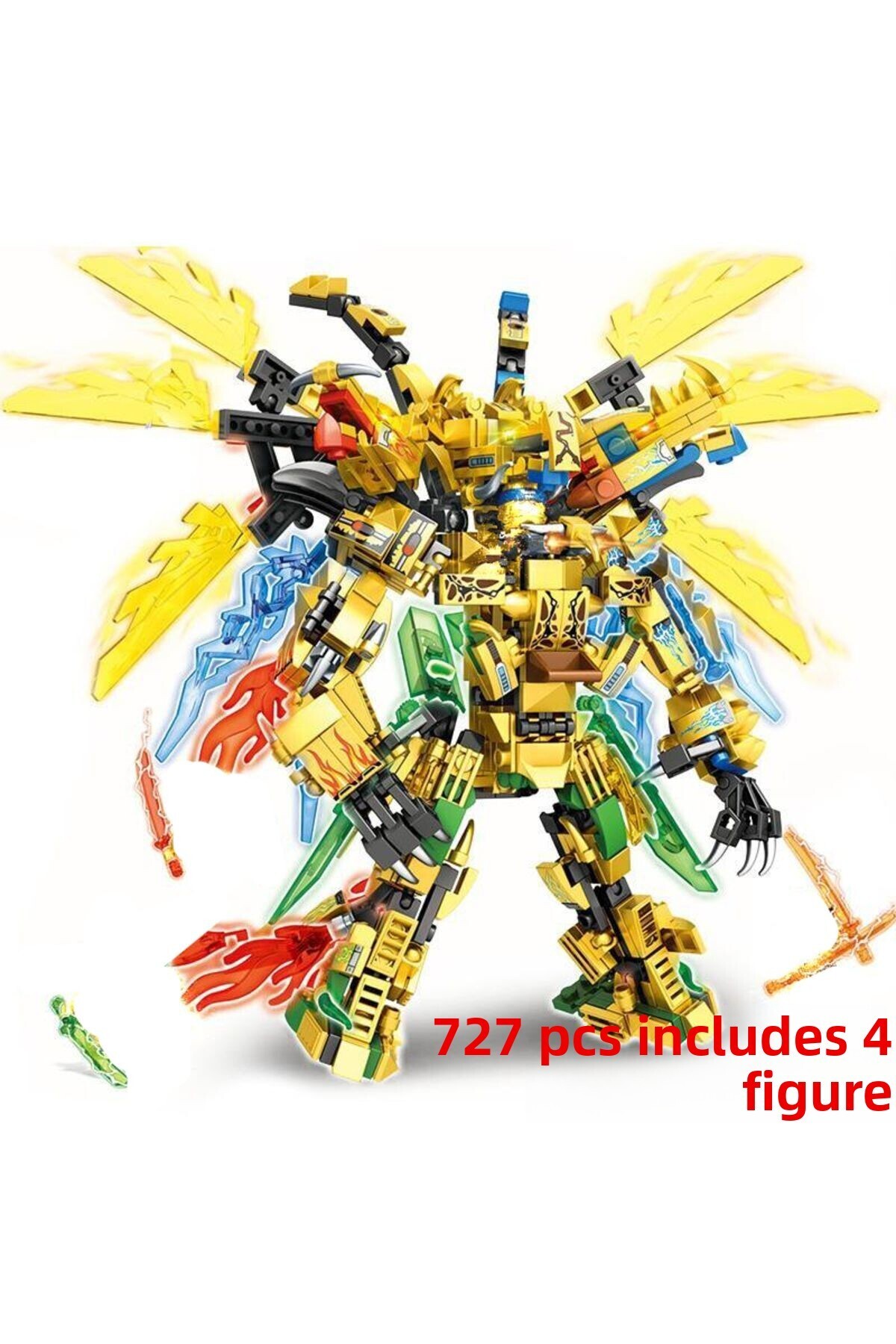 بدون جعبه اصلی، جدید، سری ۴ در ۱، بت گلدن دارک پتروداکتیل دراگون، فصل ۱۵، بلوک‌های ساختنی کلاسیک