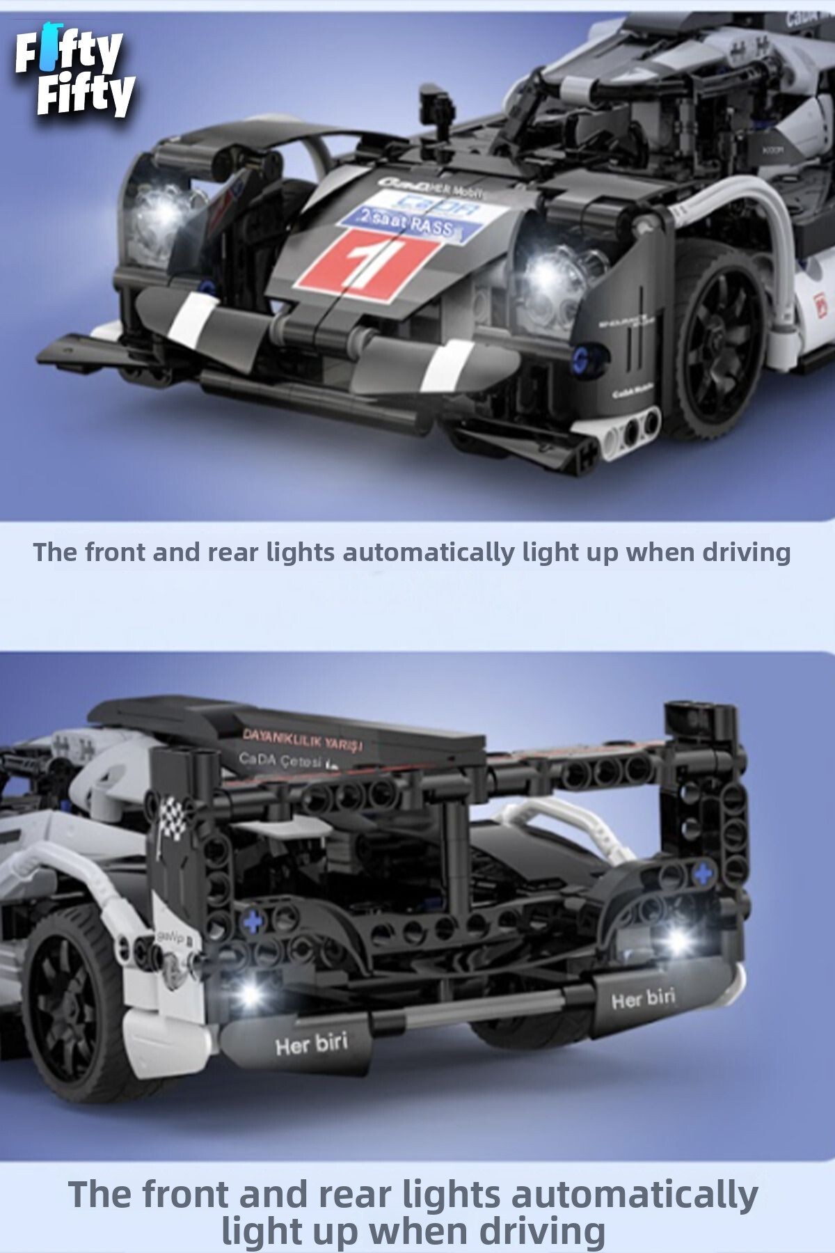 ماشین مسابقه‌ای سیاه کادا با کنترل از راه دور – C51307W (۴۲۷ قطعه) مجموعه ساختنی اسباب‌بازی