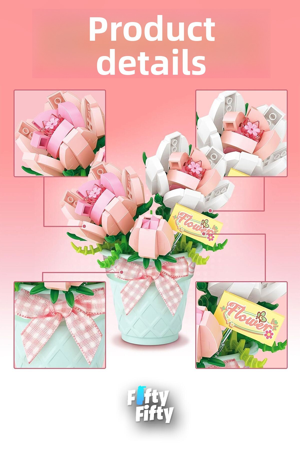 مجموعه لوژ میکرو بلاک گل‌آرایی ۲۳۰ قطعه‌ای اسباب‌بازی ساختنی FFLZ-8836