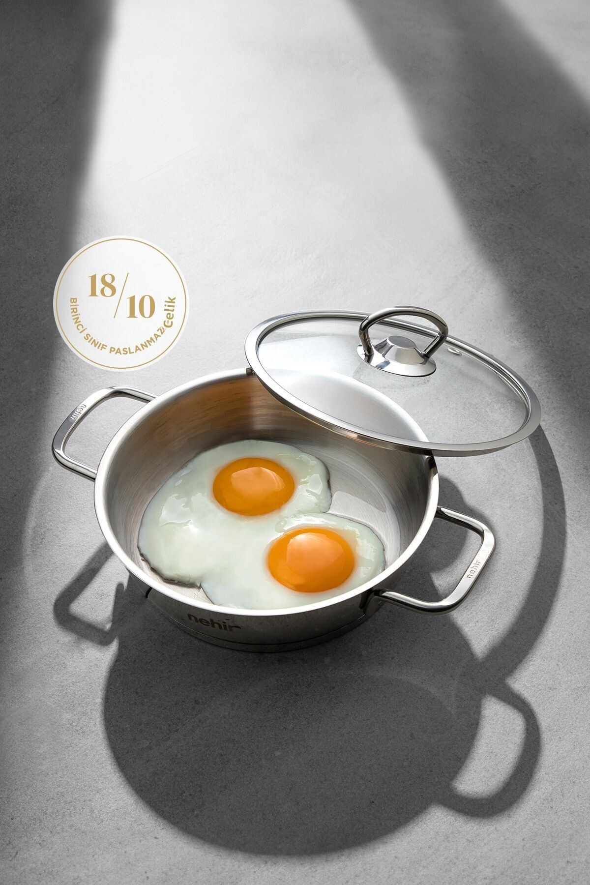 Nehir-Silver 4 Piece Stainless Steel Sahan Set (18-20 cm) 7