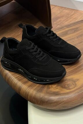 Paulo 10000 SİYAH NUBUK - SİYAH TABAN HAKİKİ DERİ ERKEK SNEAKERS