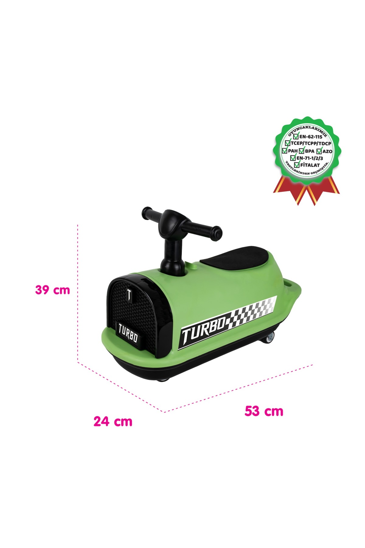 Genel Markalar SCOOTER ÇOCUK BİSİKLETİ İLK ARABAM TURBO BİNGİT ARABA - YEŞİL fotoğrafı 3 (önizleme)