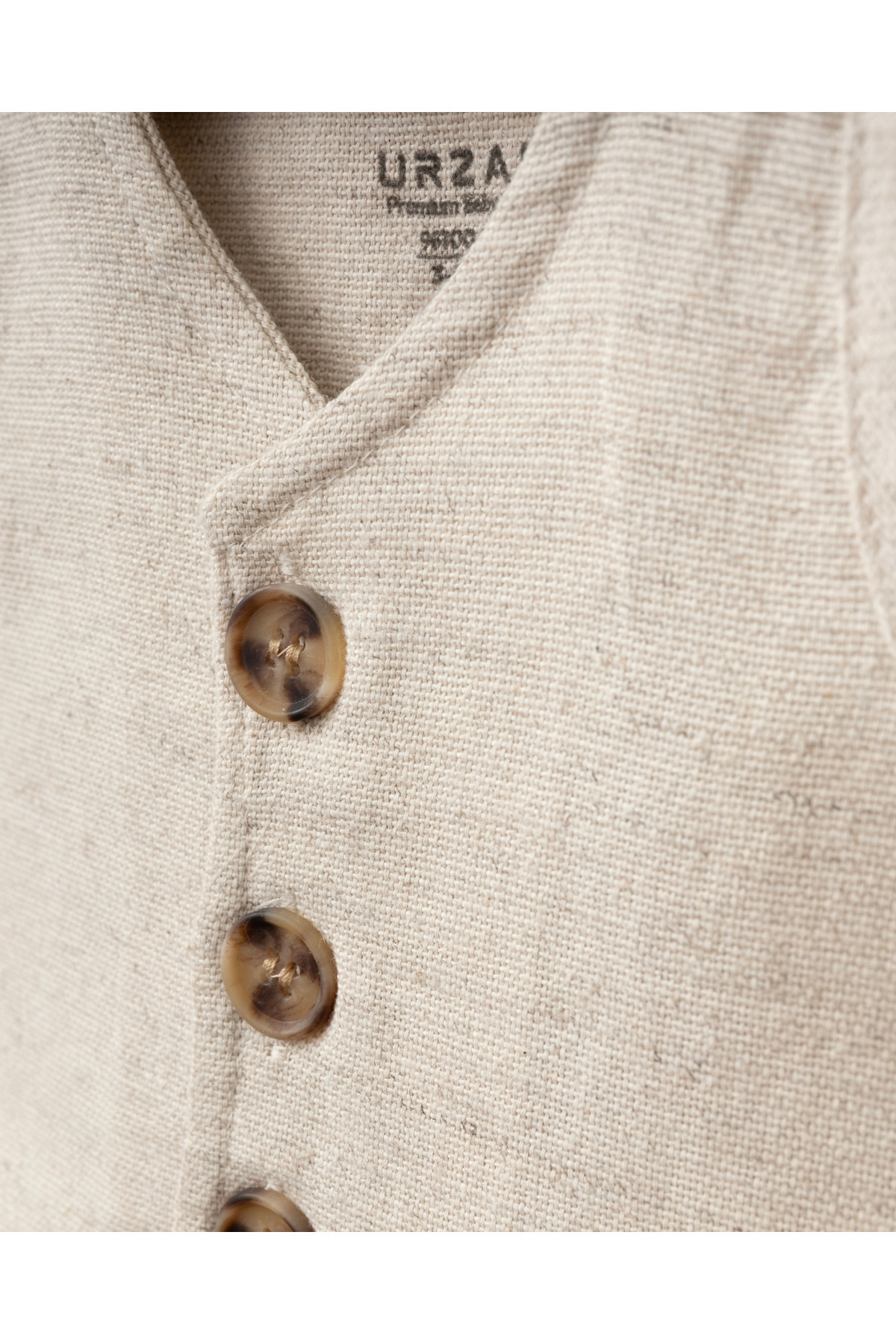 Jammybaby Lavem %100 Ham Keten Yelek / Şort Kız Bebek Takım-NATURAL fotoğrafı 3 (önizleme)